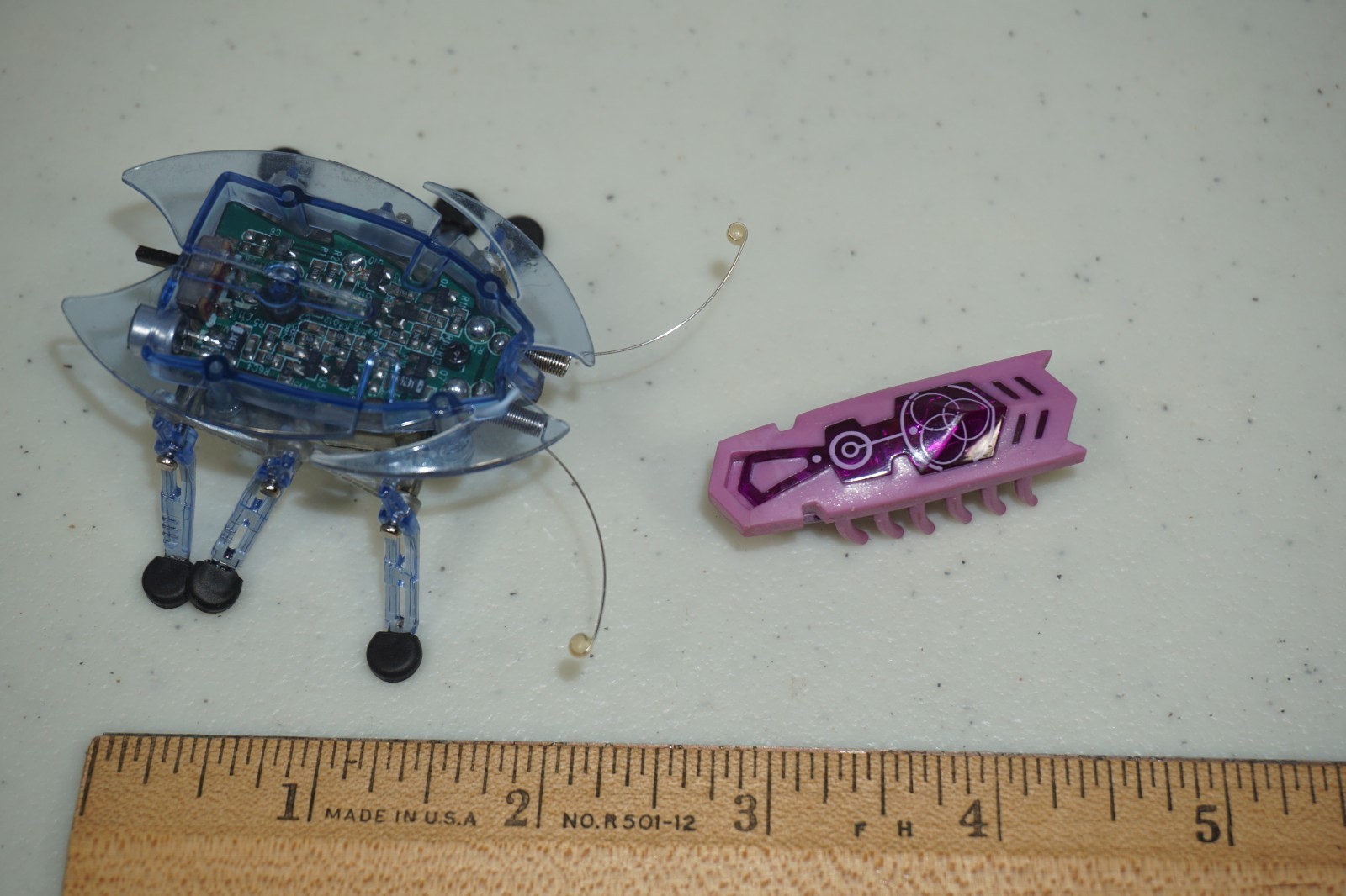 Hexbug Blue Beetle Robot Insect Toy & Purple Nano Bug Lot