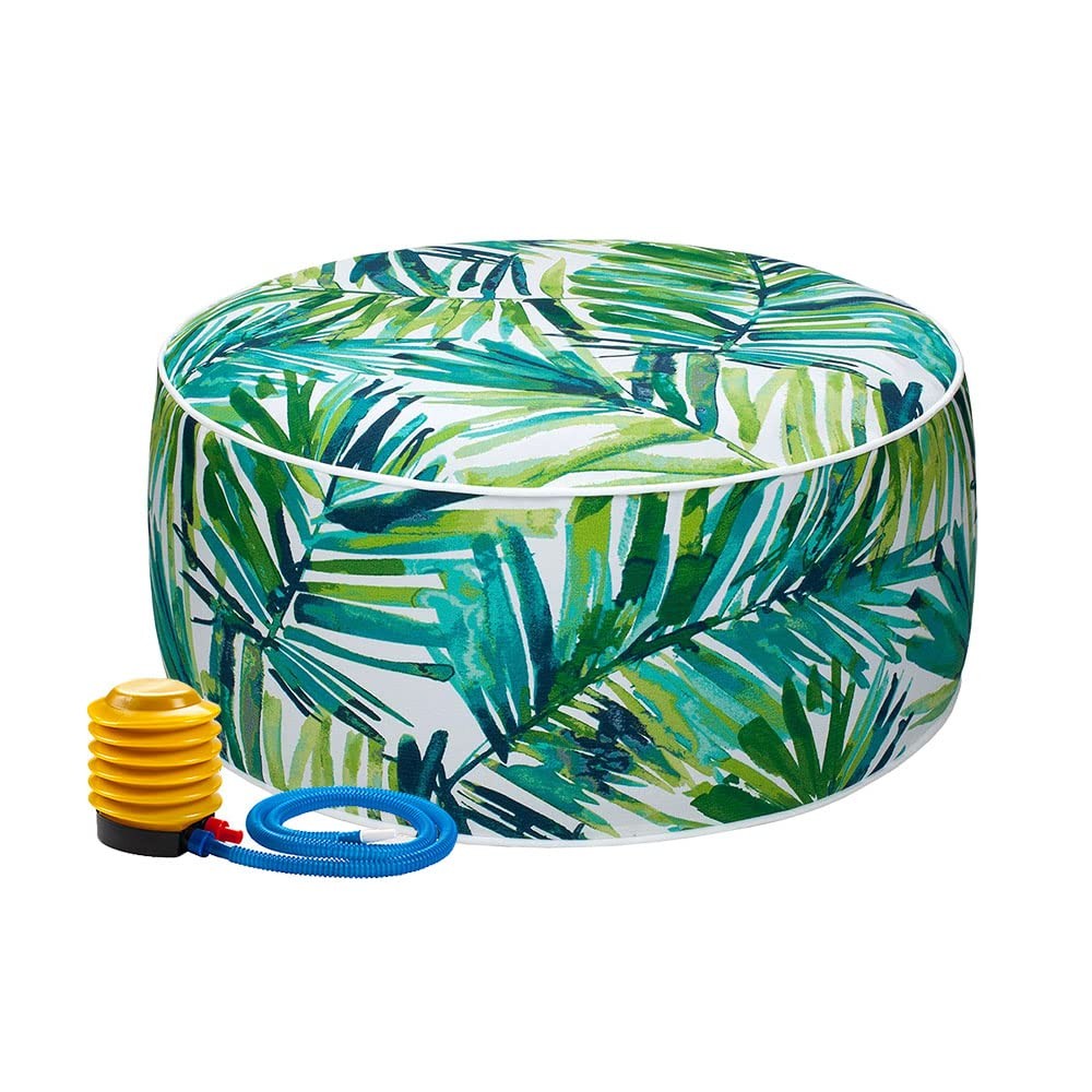 Inflatable Stool Ottoman Pouf D20 xH9, Outdoor Round Footrest Footstool with ...