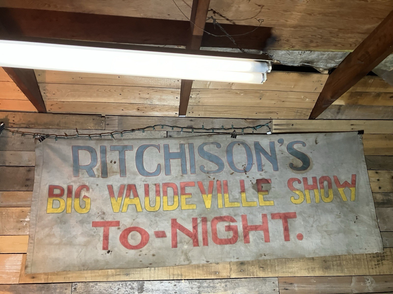 Antique Vaudeville Show Banner Vintage