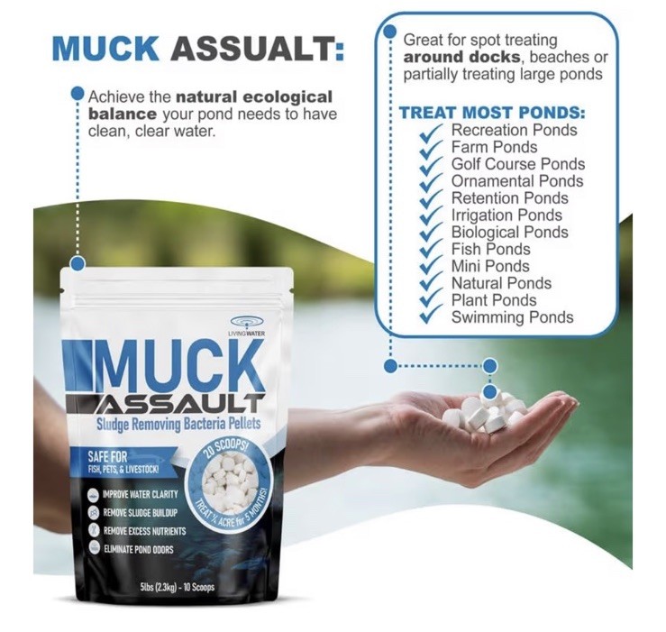 Muck Assault Sludge Removing bacteria Pellets 5lb Bag For Ponds