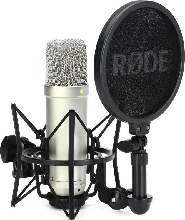 Rode NT1 5th Generation Condenser Microphone with SM6 Shockmount and Pop Filter