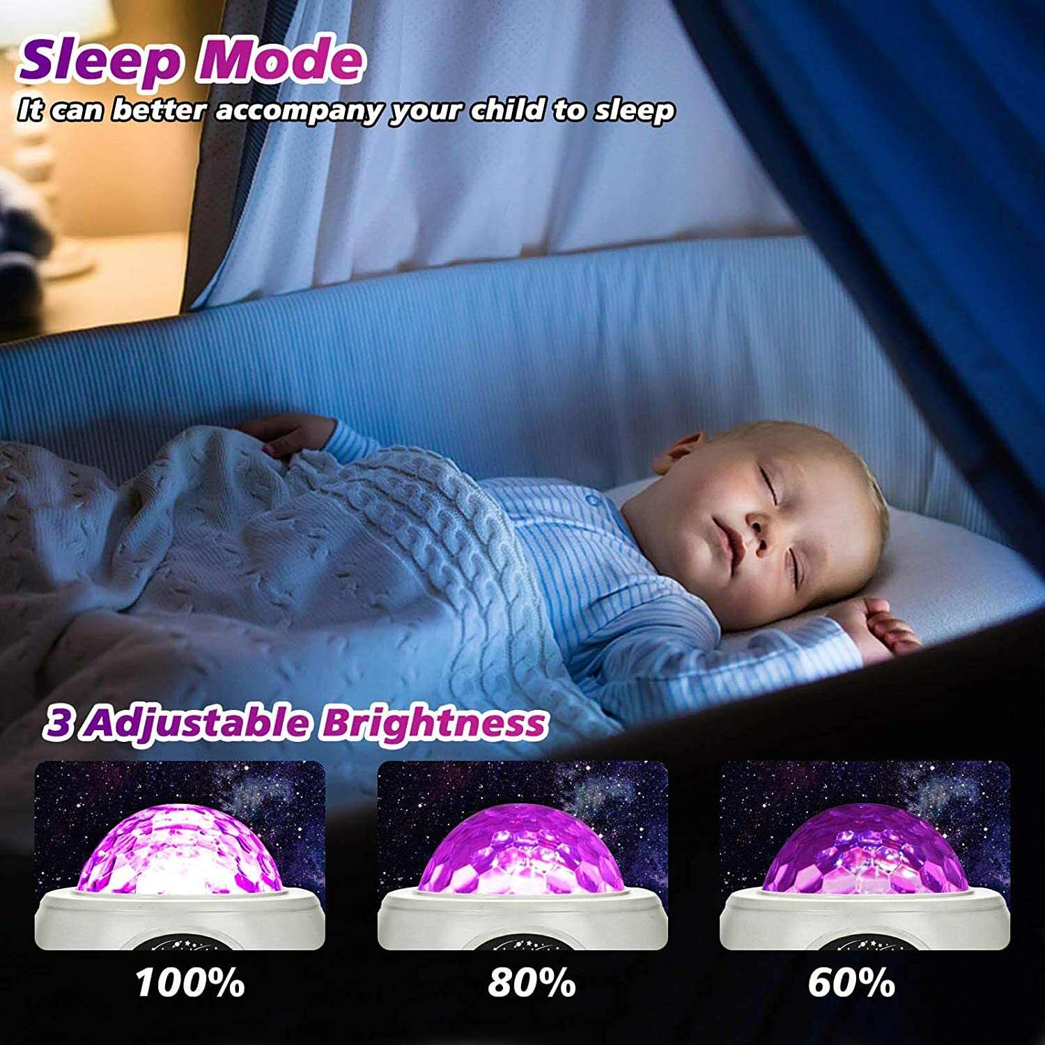 Projector Galaxy Starry Sky Night Light Ocean Star Party Speaker LED Lamp Remote