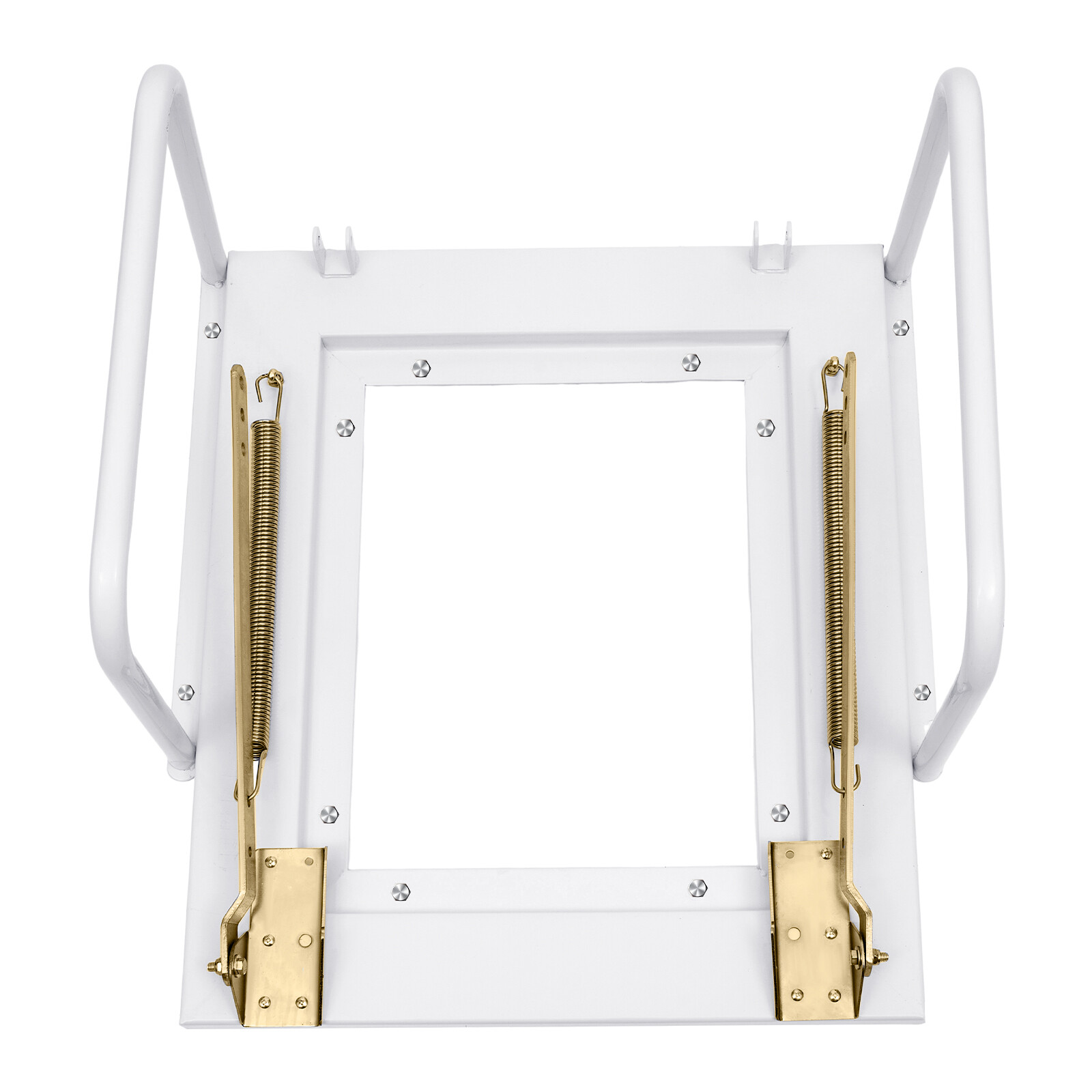 10ft Pull Down Folding Attic Ladder 12 Steps Anti-slip Wall-mounted Stairs