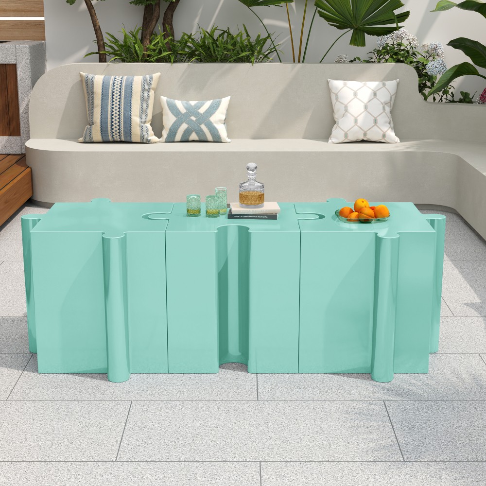 Modular MGO Puzzle Side Table, Light Green Custom Layouts Indoor Outdoor