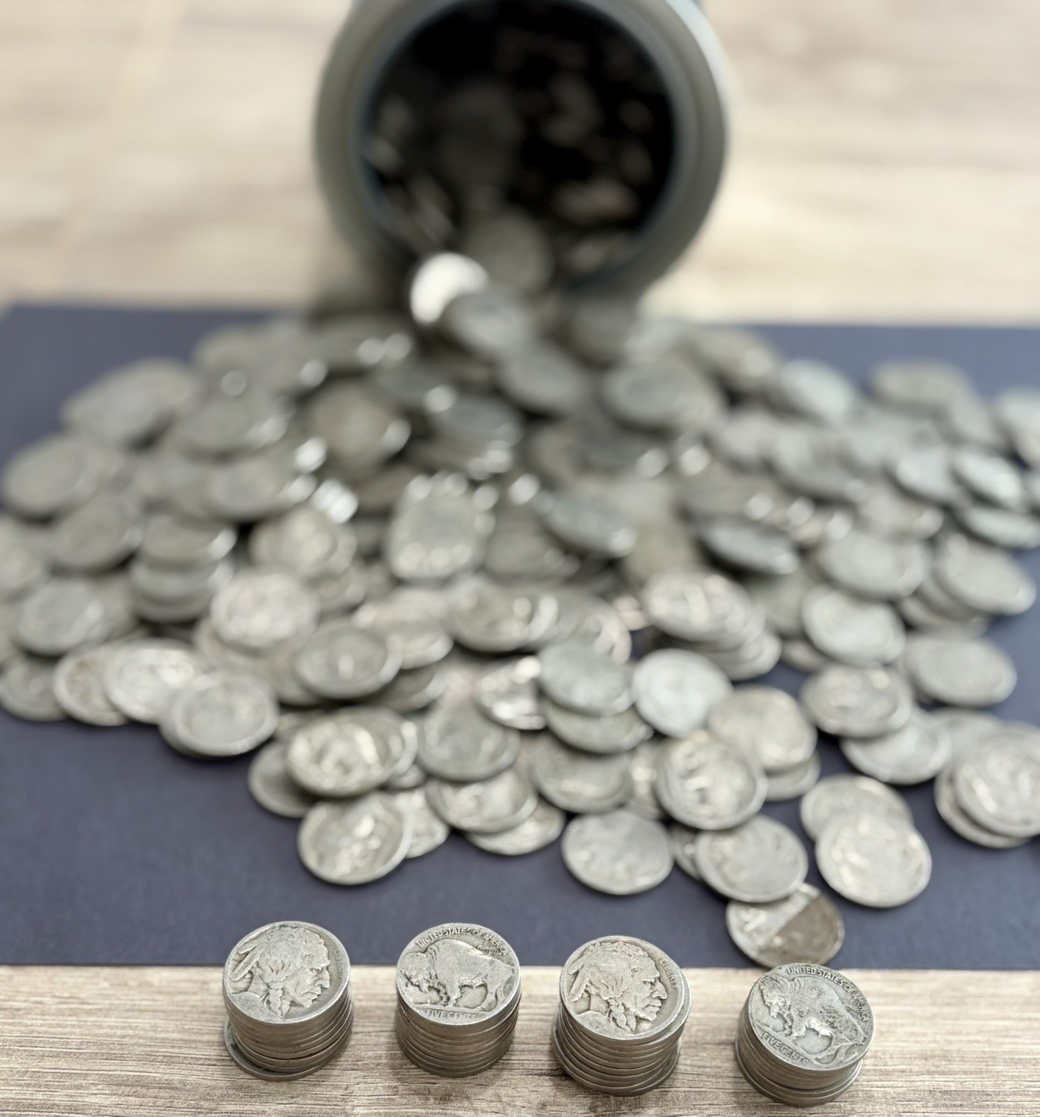 40 Coin Lot of Vintage Buffalo Indian Head Nickel for Jewelry. Antique Reverse