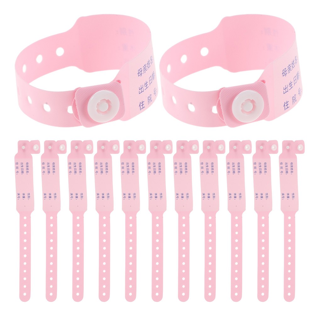 100 Pcs Medical Identification Tape Secure Snap Newborn Bracelet Baby Wristband