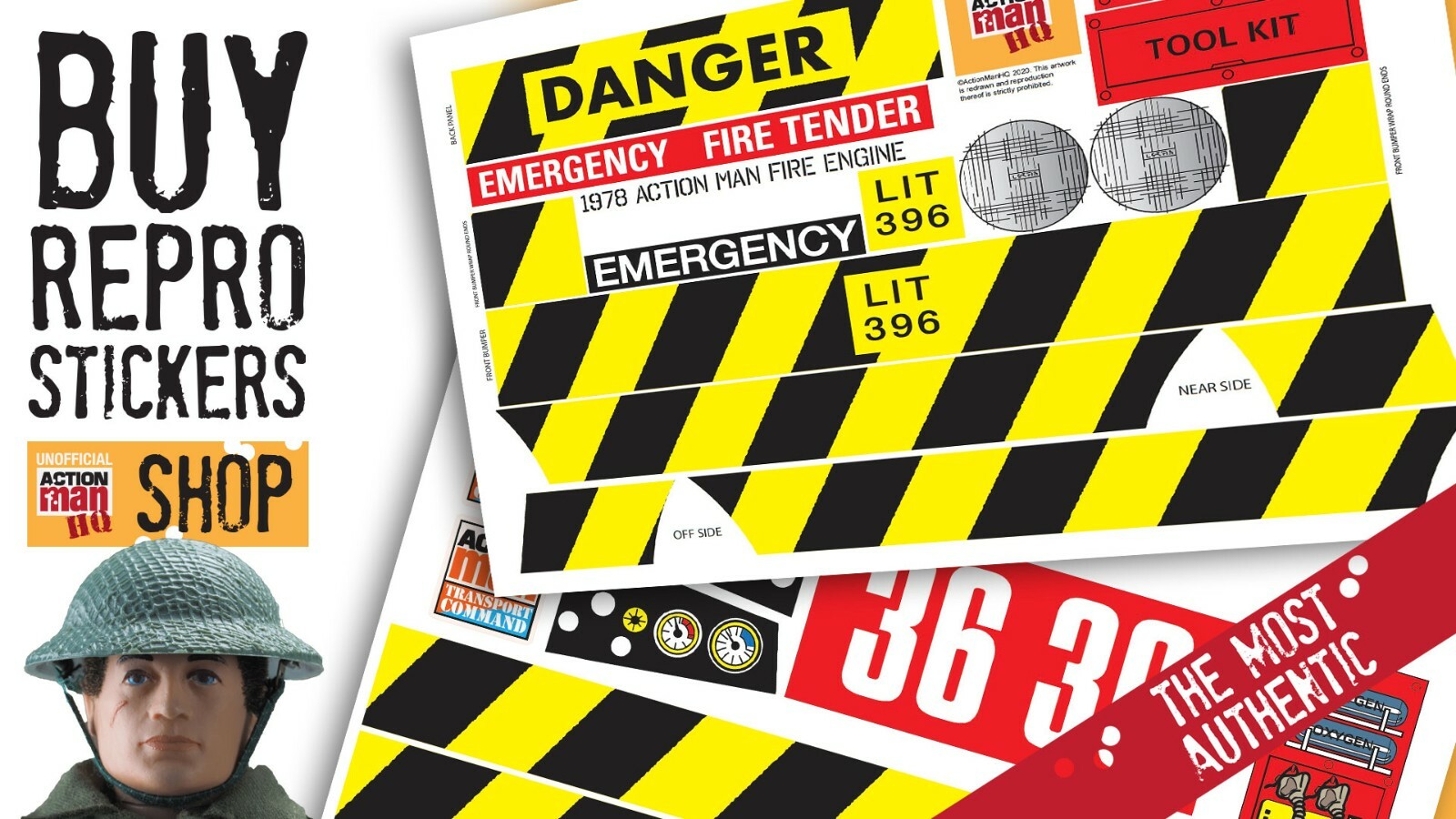 Action Man Fire Engine Stickers