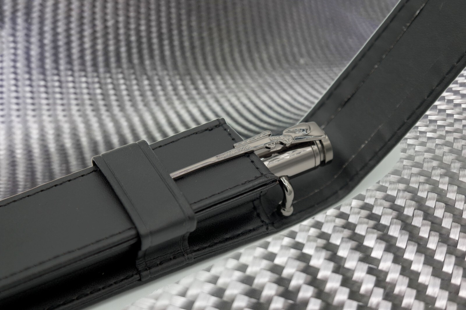 Bolt Action Pen in Gun Metal with Carbon Fiber Barrel PU Leather Case