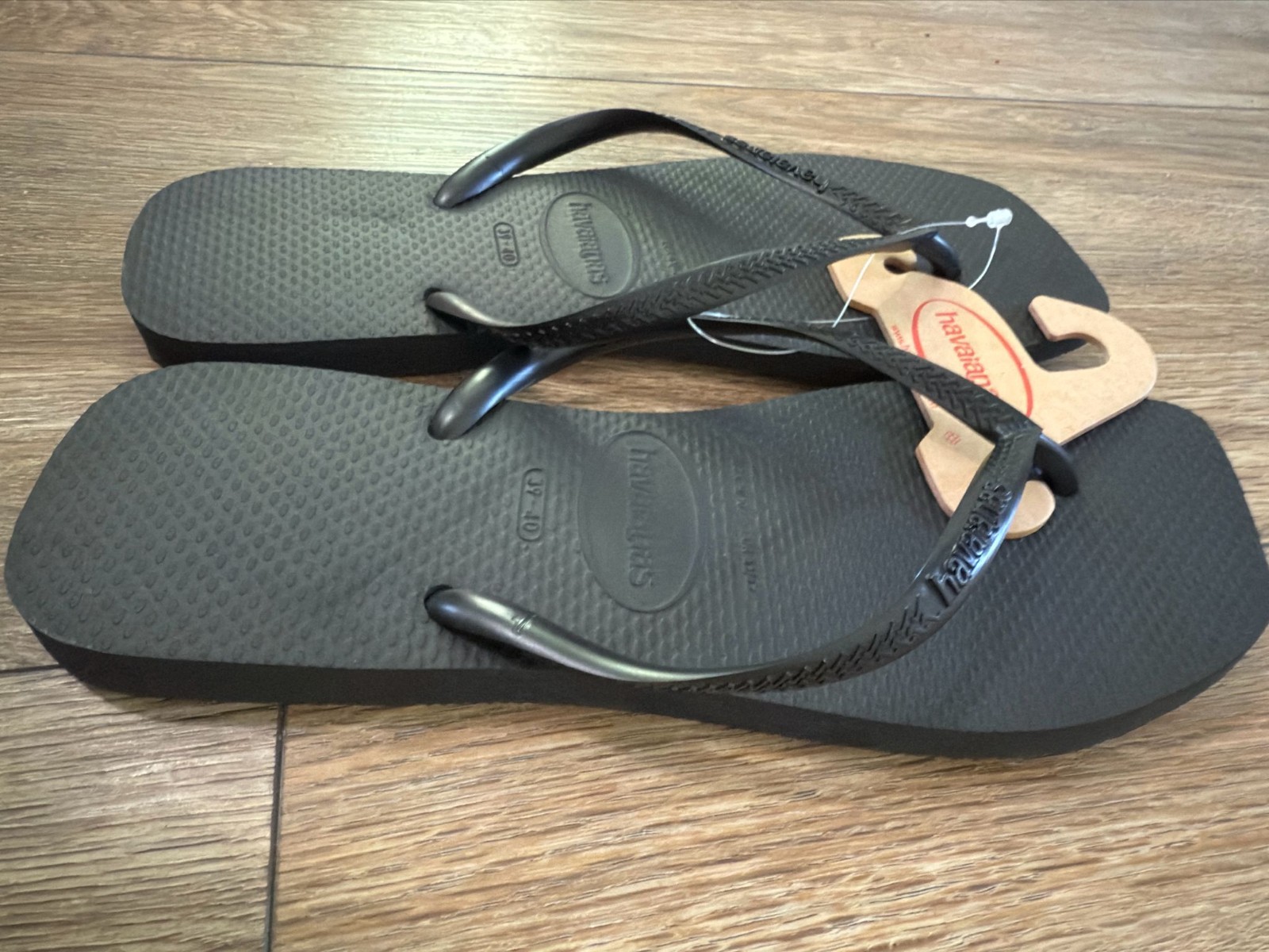 NEW Havaianas Women's Slim Square Solid Black - 100% AUTHENTIC (FREE SHIPPING)