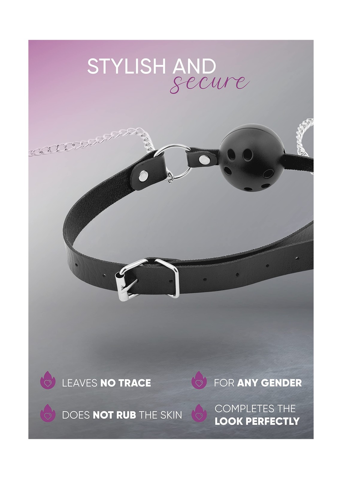 PASTOS Black Ball Gag for Sex Play, Adjustable Nipple Clamps Sensory Toys Wom...