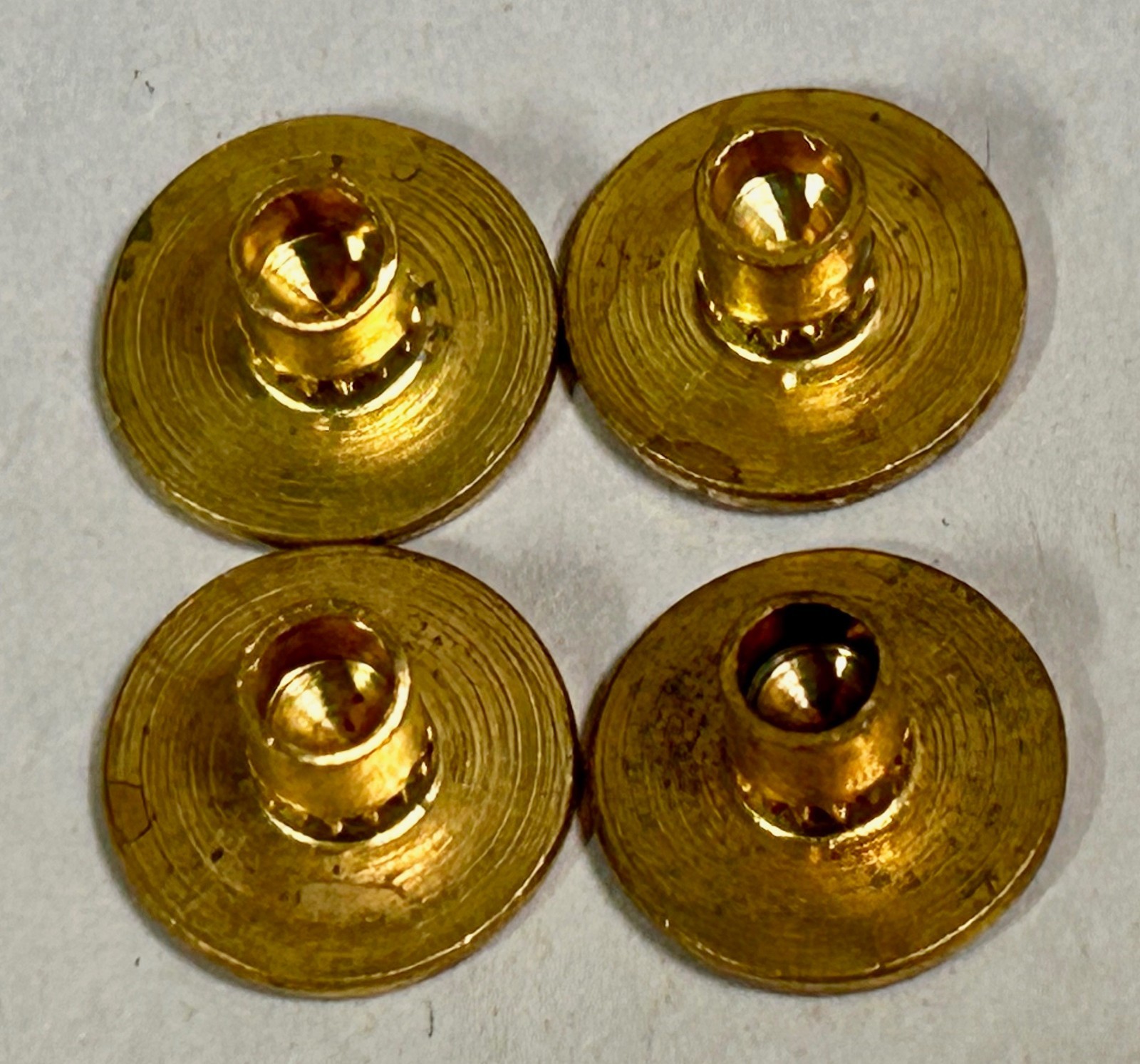 Lot Of "4" UNUSED Colt 1911 Gold Tone Pistol Grip Medallions (A4)