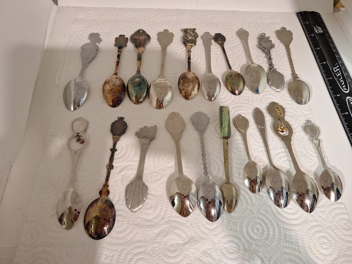 20 Souvenir Small Spoons, Vintage.