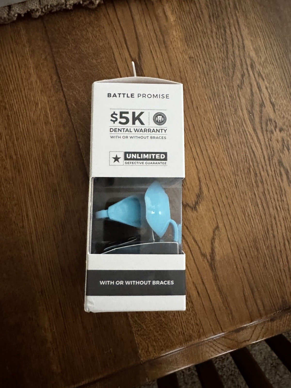 Battle Lip Protector Football Mouth Guard Blue With Strap No Boil Required Brac…