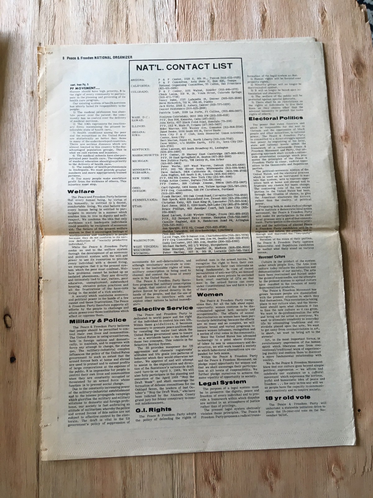 PEACE & FREEDOM PARTY 7/20/68 black panther party la raza eldridge cleaver