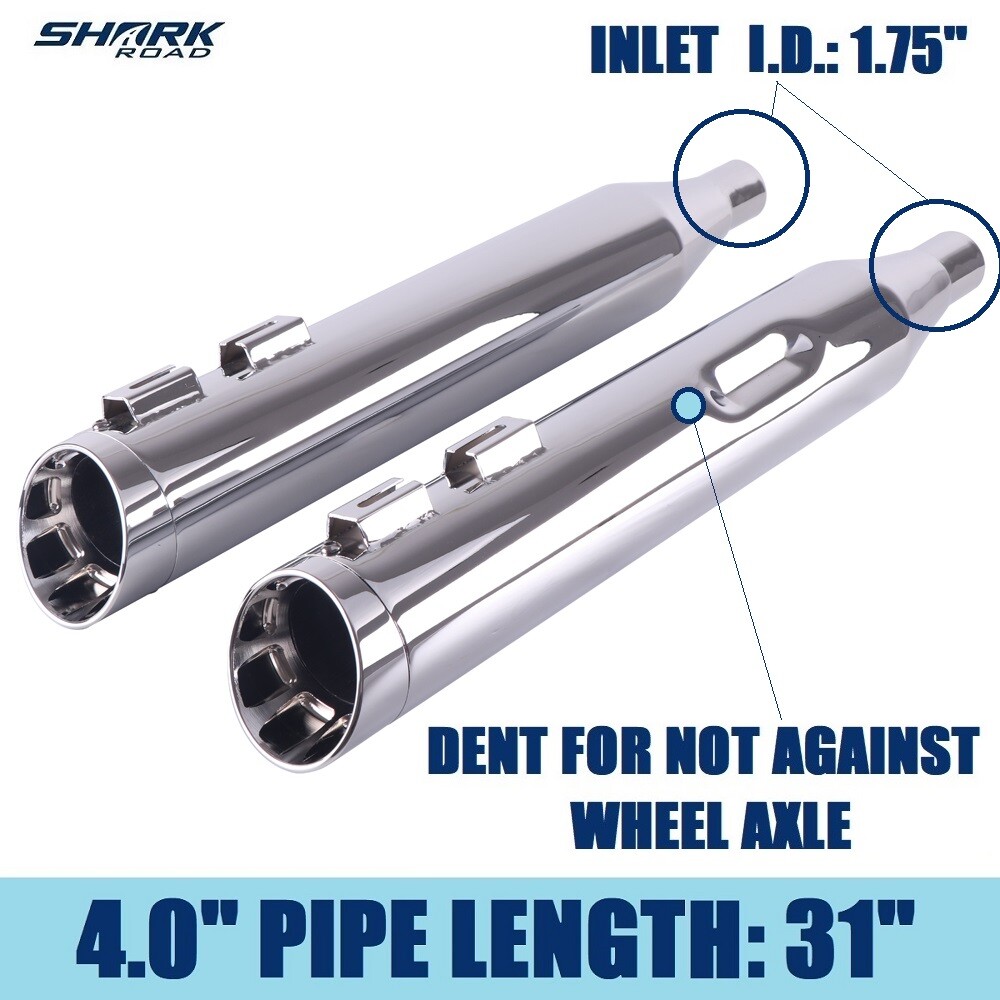 SHARKROAD 4.0 Slip Ons Mufflers For Harley 95-16 Touring Street Glide Upgrading