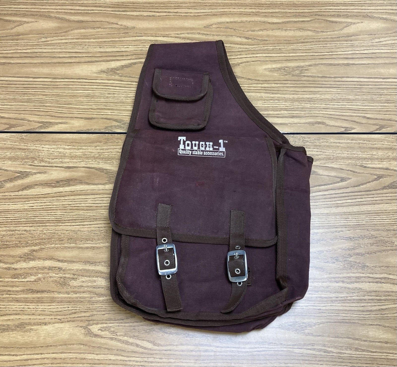 Vintage Tough-1 Saddle Bag Heavy Canvas Buckle Maroon Purple Excellent Condition