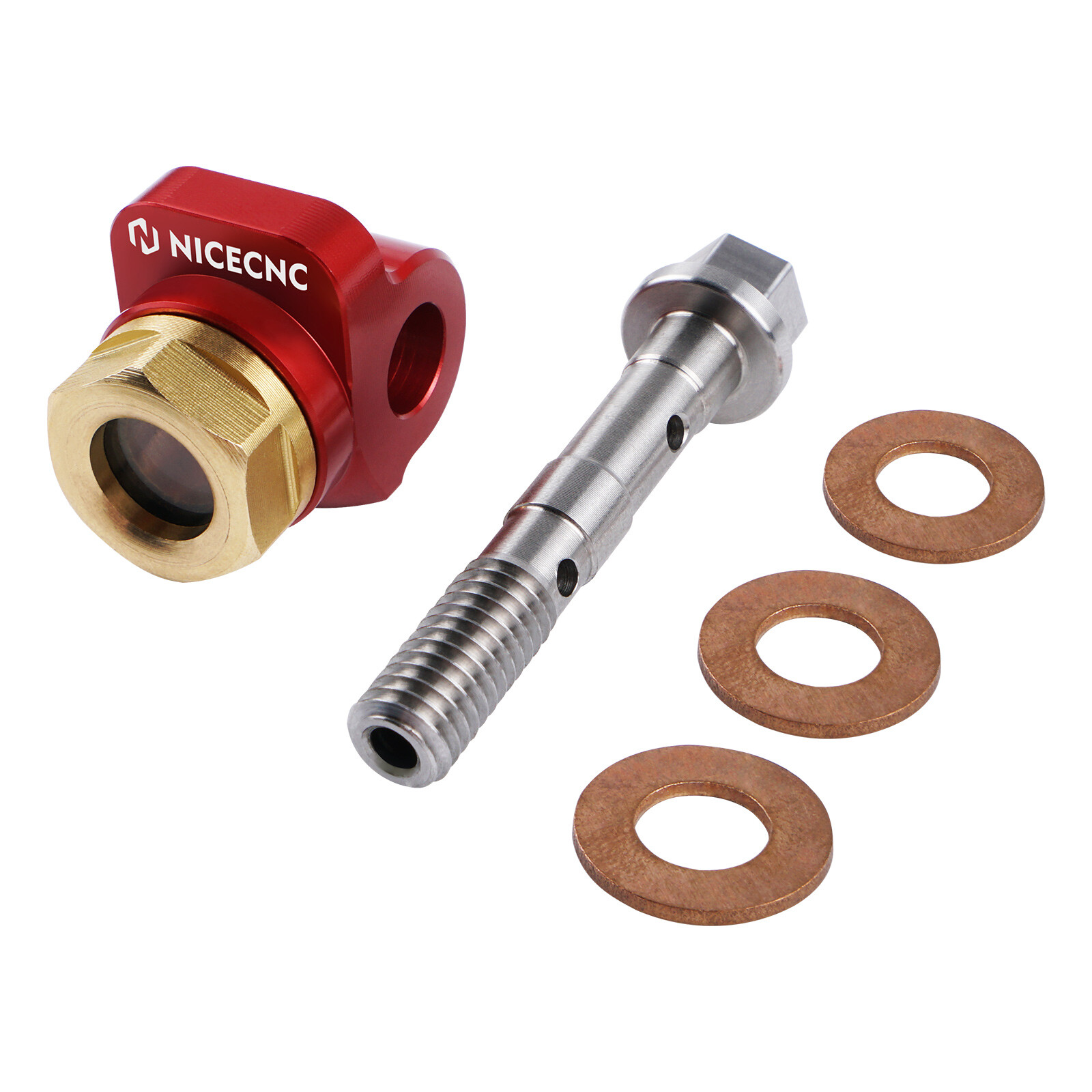 NICECNC Banjo Bolt Oil Sight Glass Screw Kit For Honda XR 650L XR 600R 1985-2025