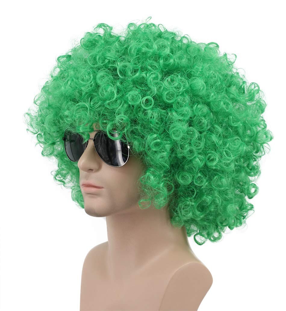 Curly Green Clown Wig St.Patrick’s Halloween Green Afro One Size Fits All- NEW