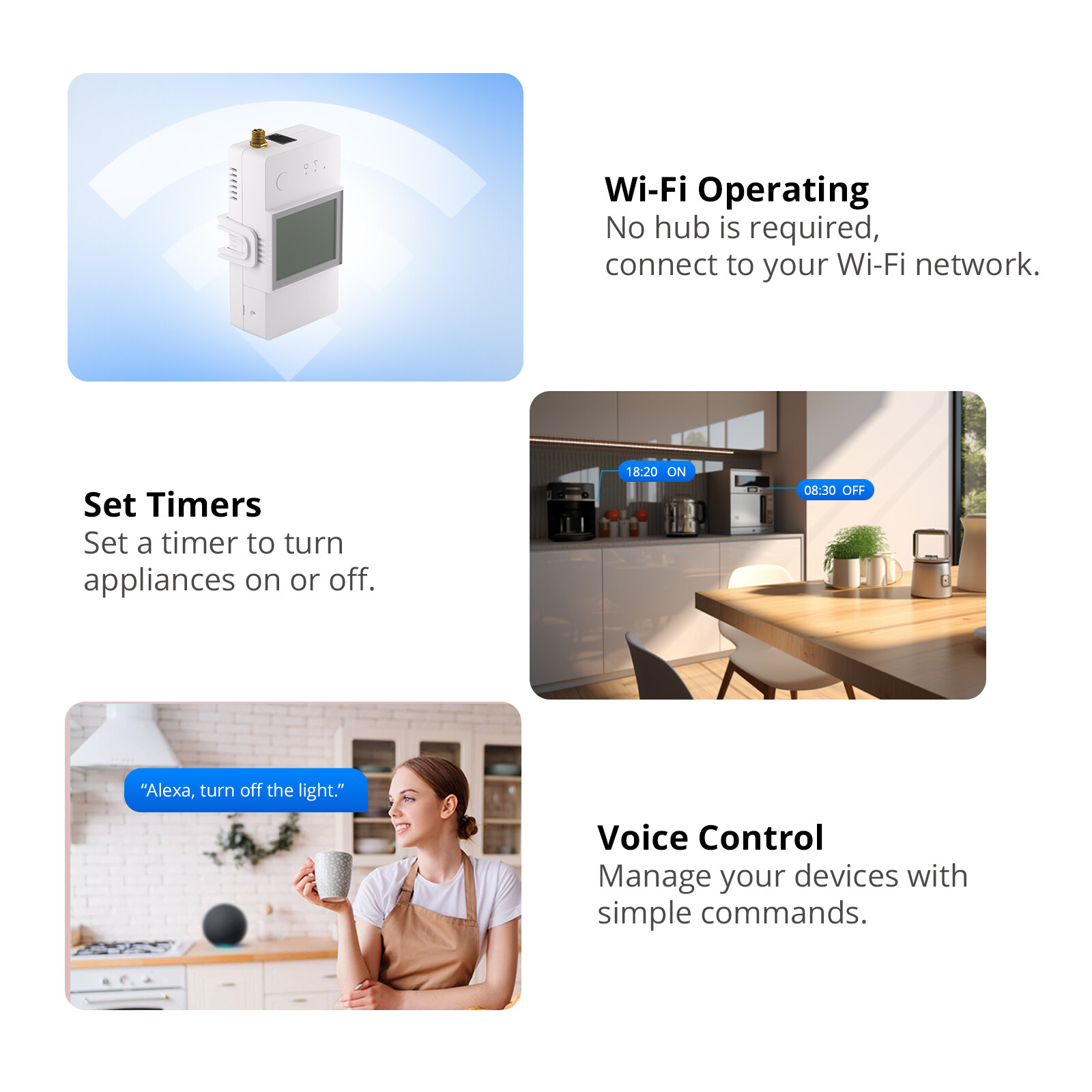 SONOFF POW Ring 100A Max WiFi Smart Power Meter Switch ESP32 Chip Energy Monitor