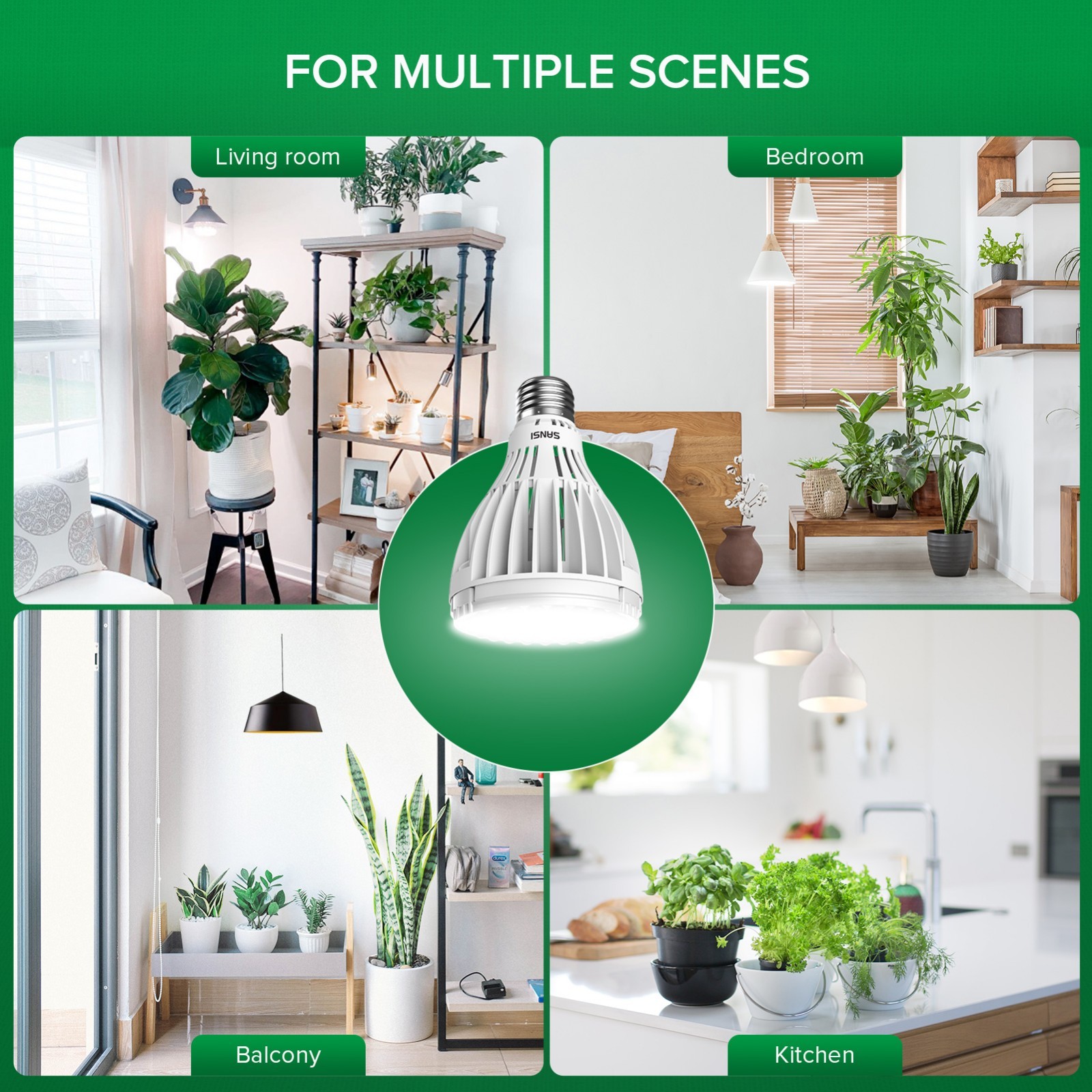 SANSI 30W LED Grow Light Bulb e26 Full Spectrum for Indoor Plants Germination