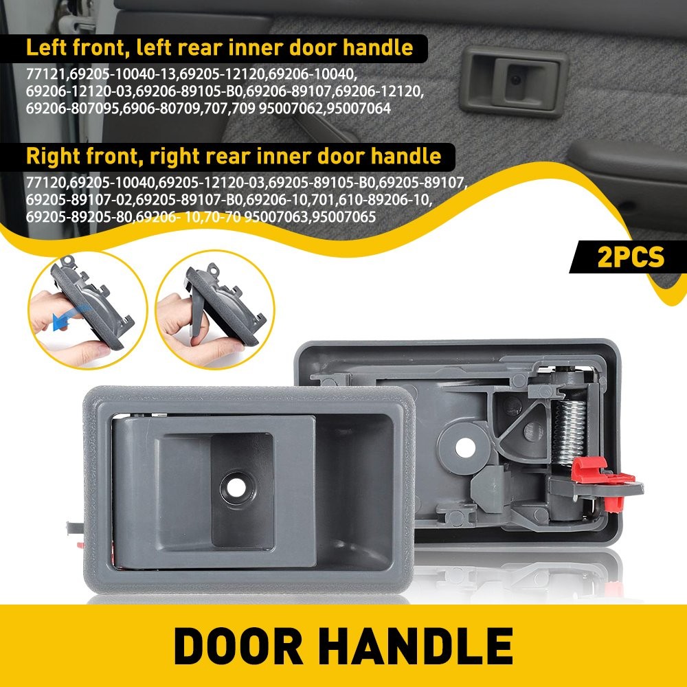 Fit for Toyota 1989-1995 4Runner Pickup Inner Interior Door Handle Gray 2Pcs/Set