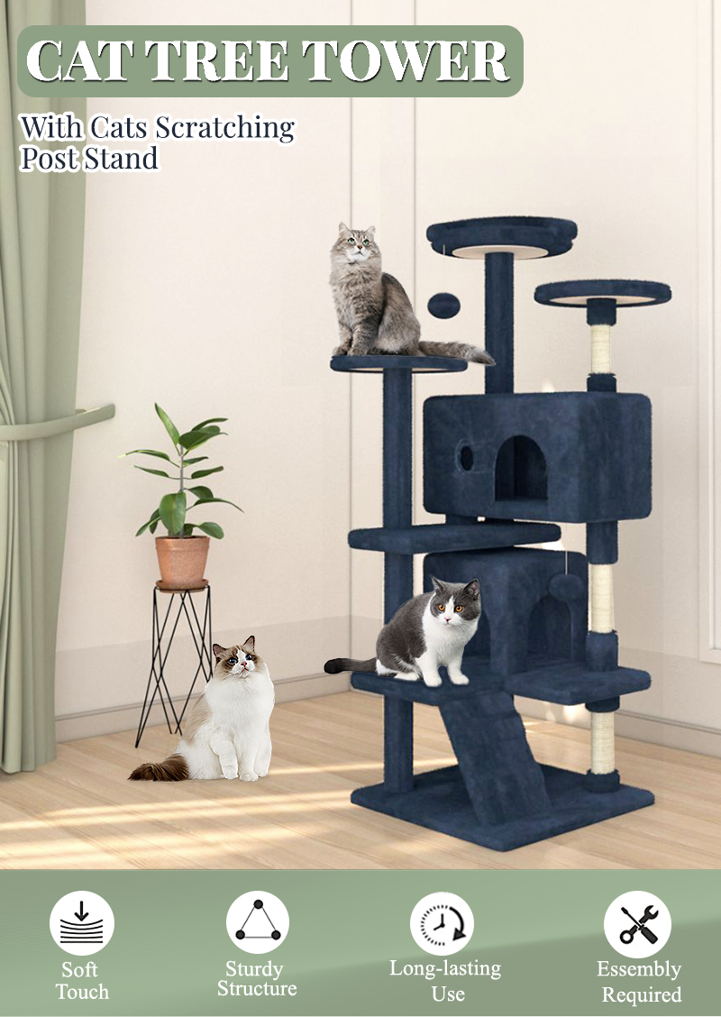 BestPet 54in Cat Tree Tower with Cat Scratching Posts Stand House Cat Condo