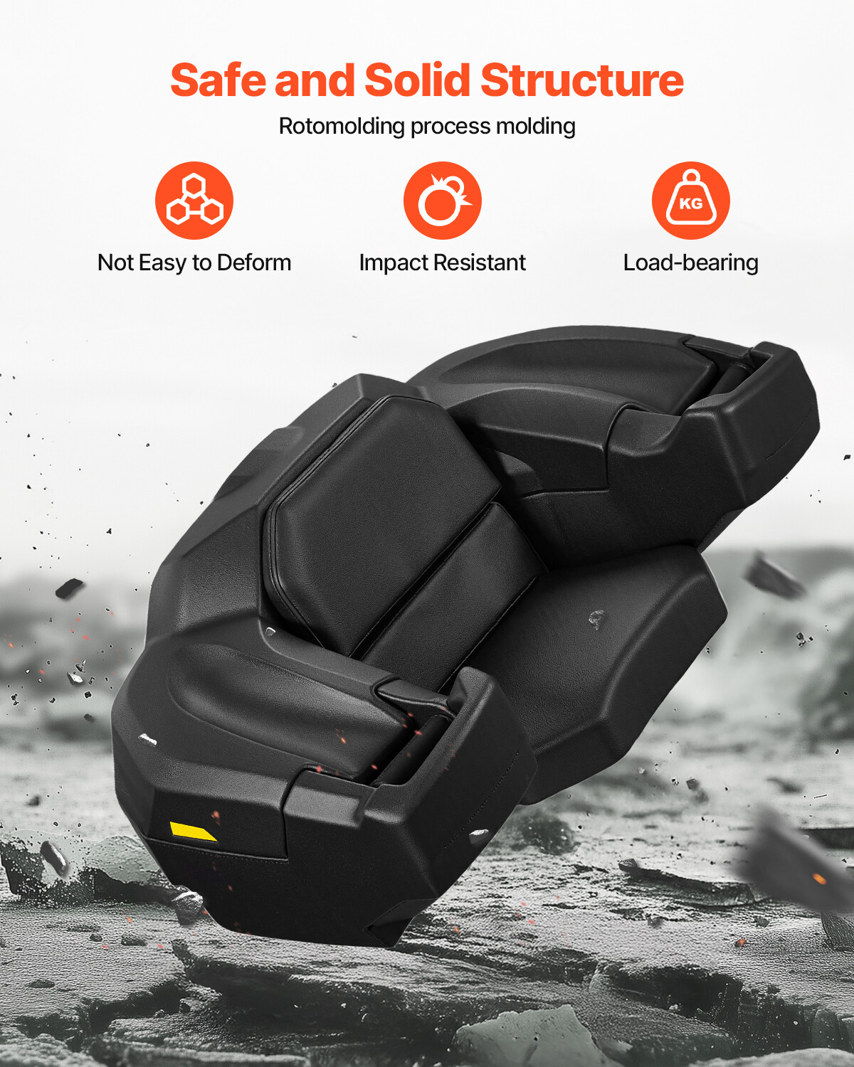 ATV Rear Storage Box Lounger 95L Waterproof ATV Cargo Box with Seat & Backrest