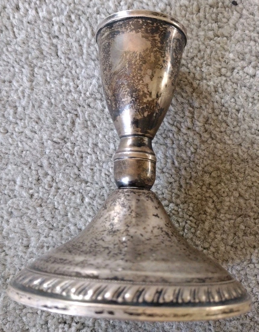 Duchin Creation Sterling Silver Weighted Candlestick Height 4 1/5" width 3.25"