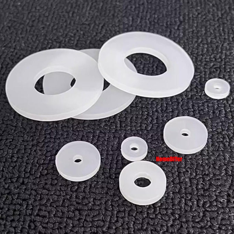 Round White Silicone Rubber Washer Flat Seal Gaskets High Temp Pads ID 22-152mm