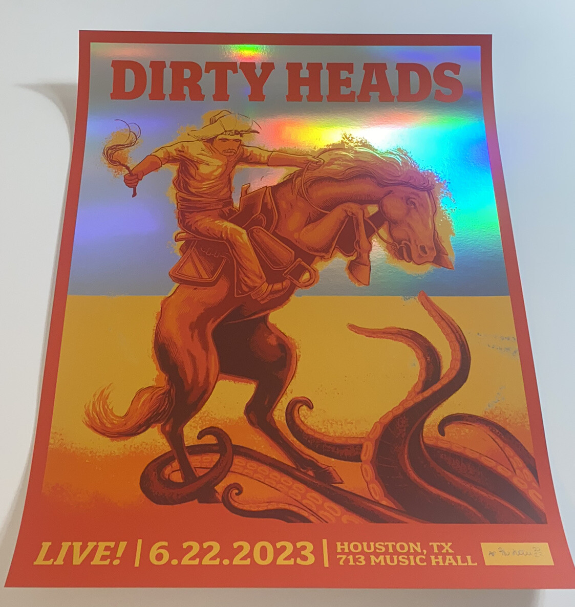 Dirty Heads Poster 713 Music Hall Houston TX 23 Silkscreen FOIL Low Run S/N X/10