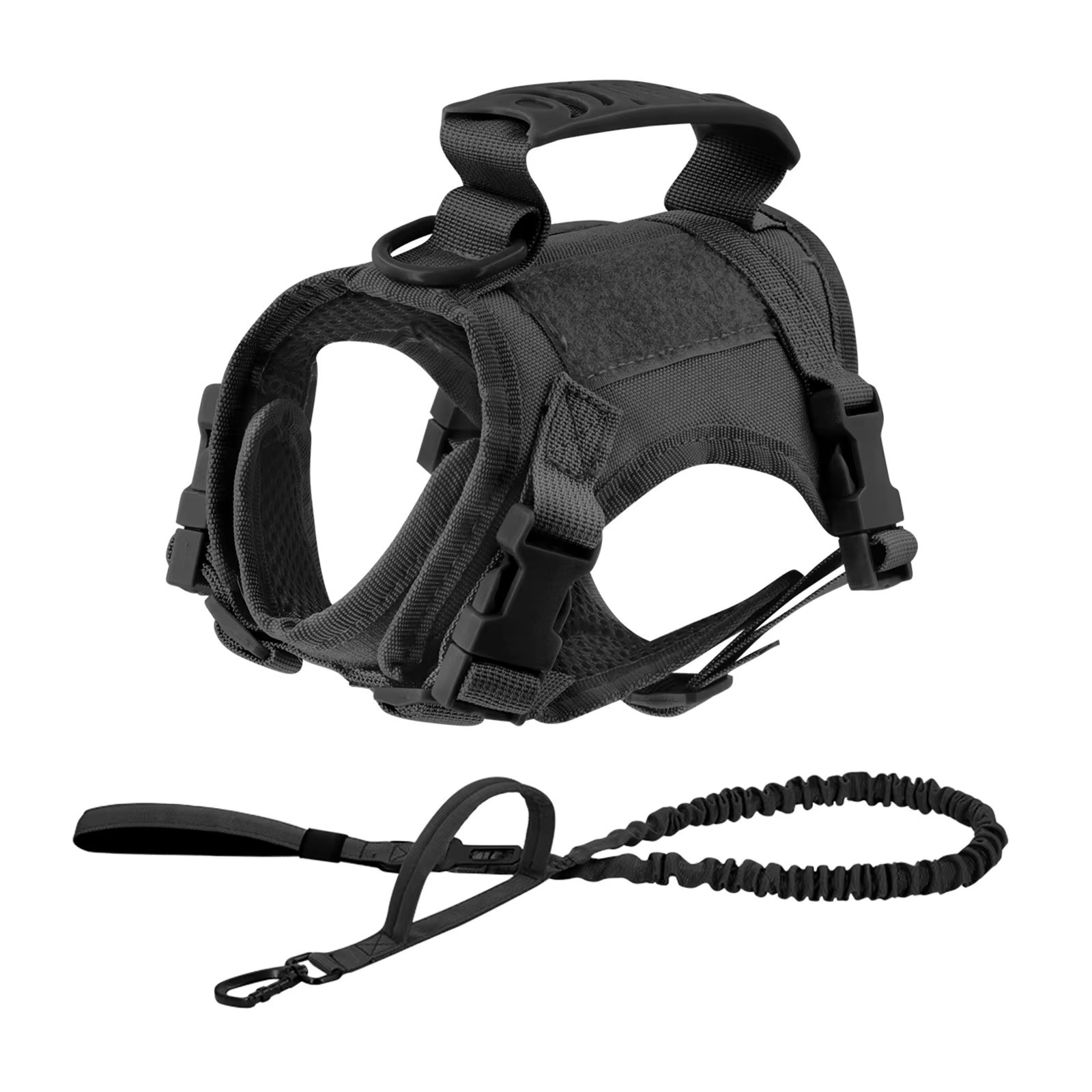 Tactical Cat Harness Leash Set 9 Patches, Large Cat Puppy Vest Size Adjustable