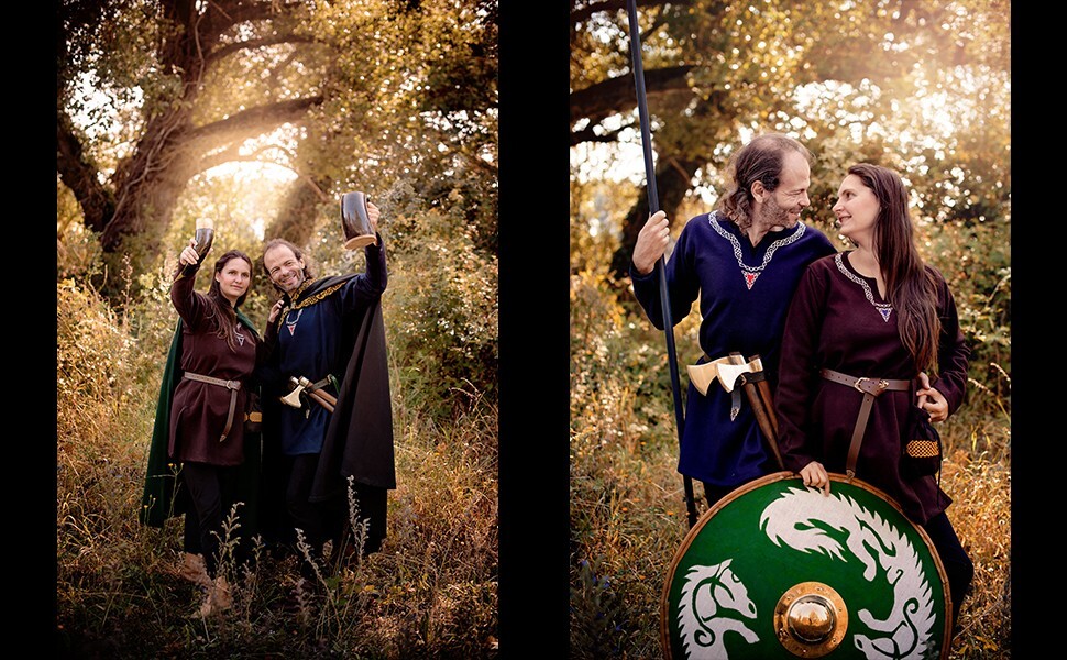 Viking Drinking Buffalo Horn Ale Beer Wine Mead Medieval Reenactment Horn