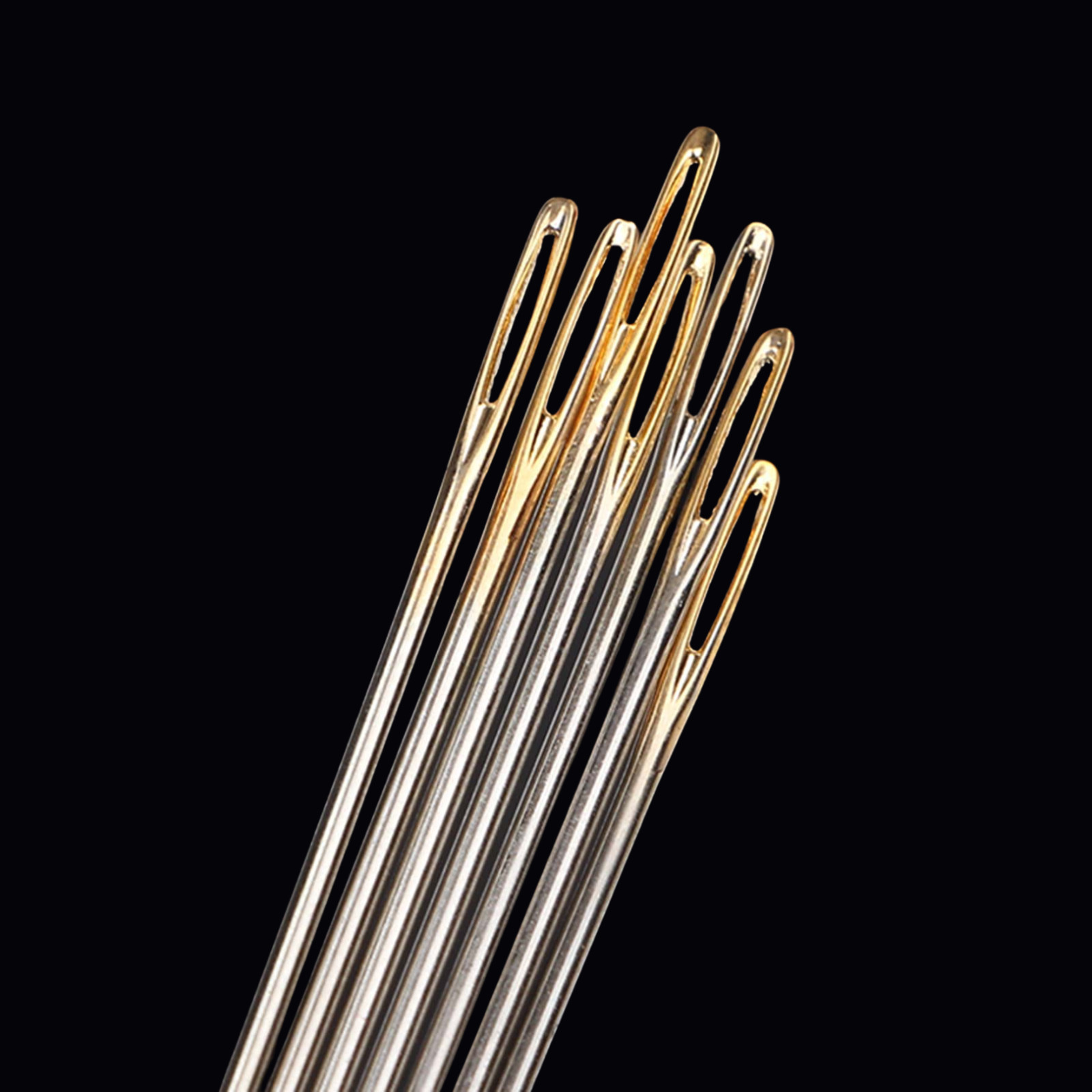 25pcs Gold Tail Big Eye Sewing Needles Easy Threading Needles for Hand Sewing