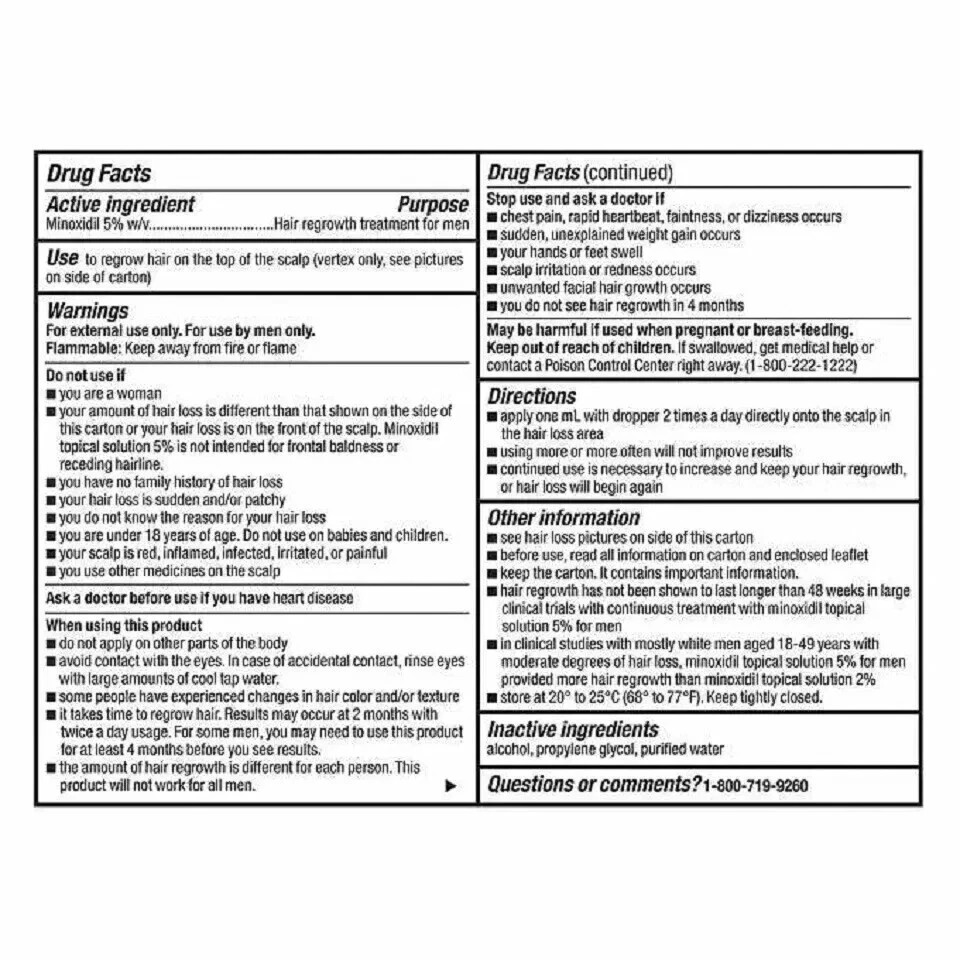 KIRKLAND Minoxidil 5% Extra Strength Men Hair Regrowth Solution 6 Month Supply