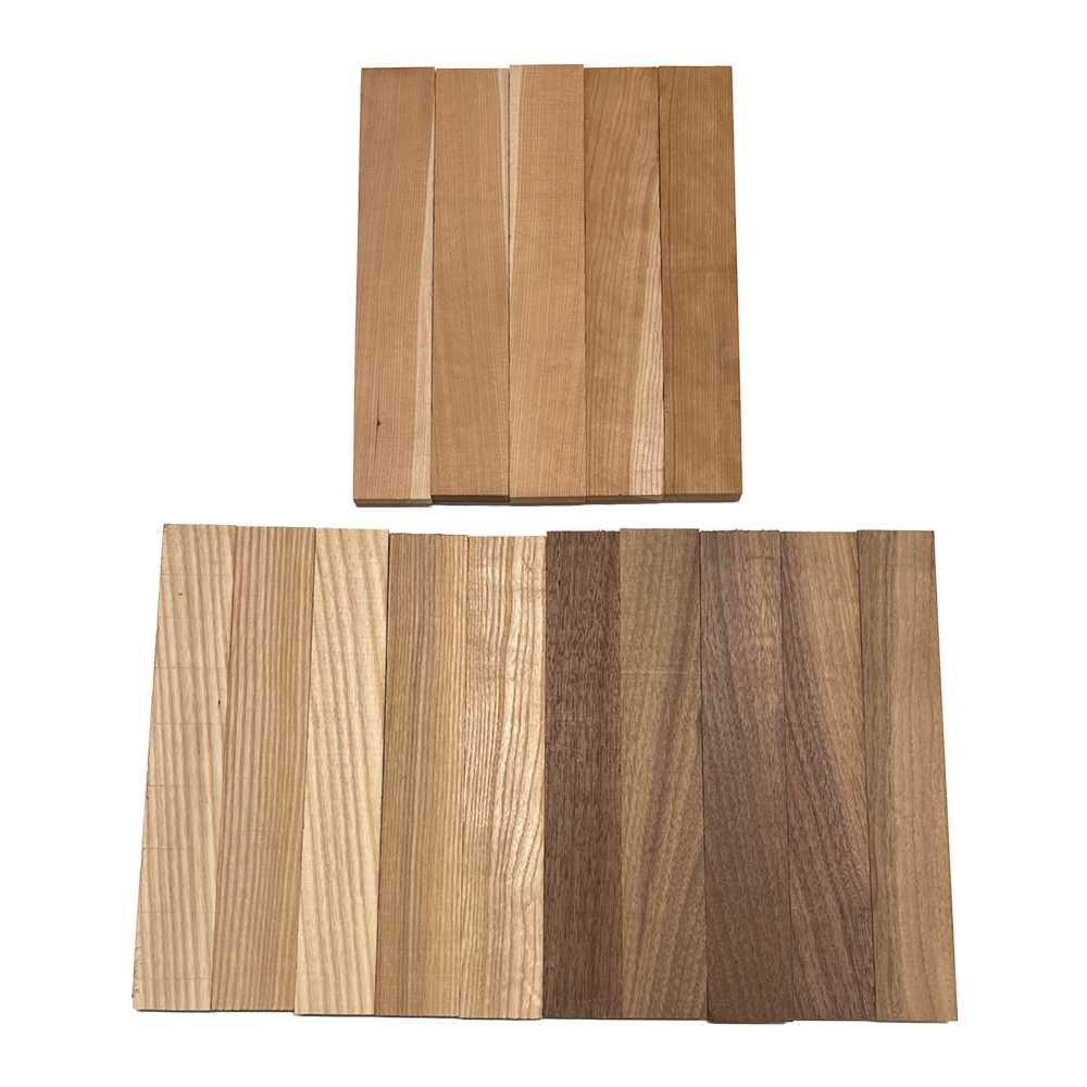 Pack of 15, Variety Species Thin Dimenisonal Lumber Boards(Ash, Cherry, Walnut)