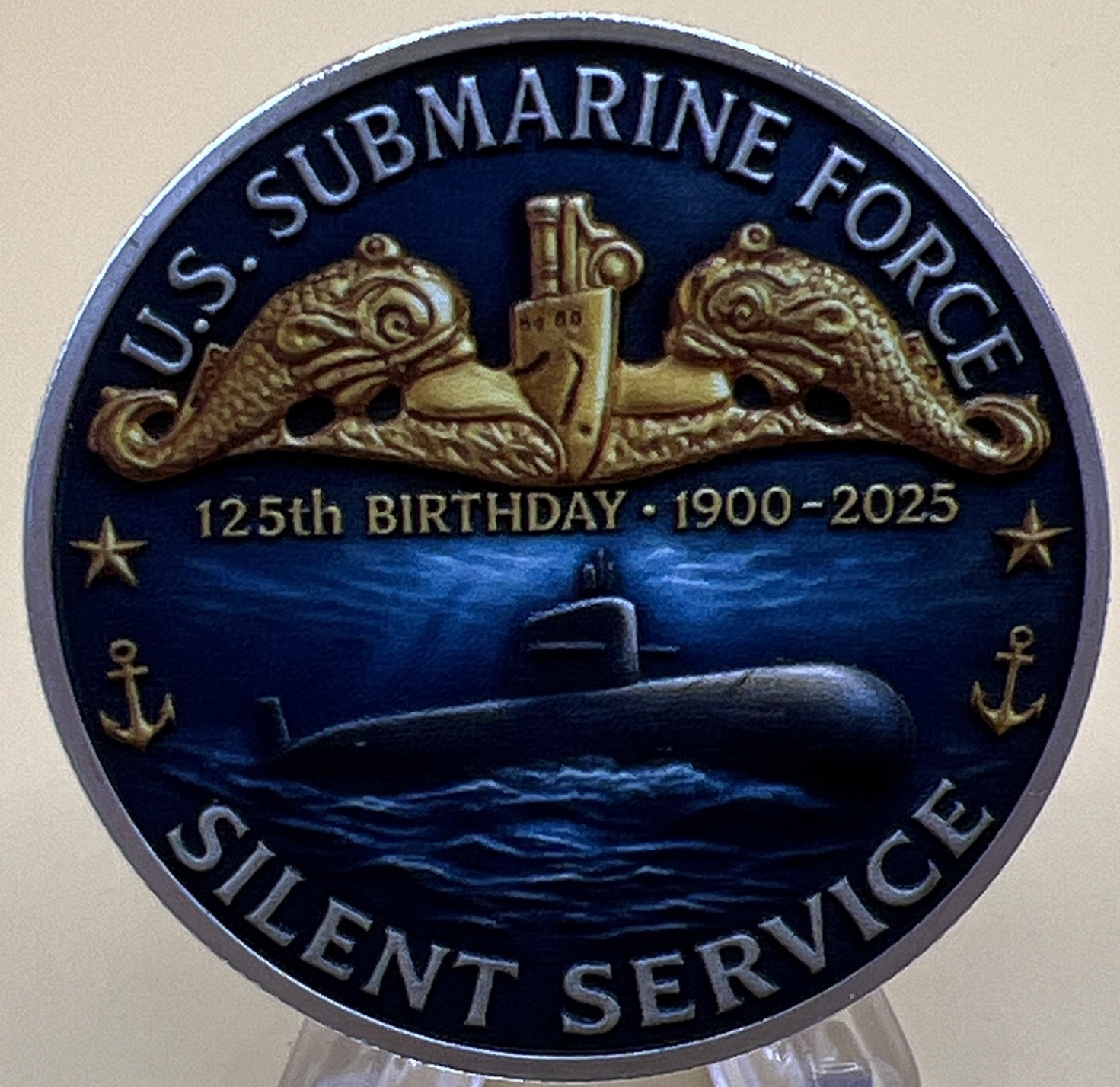 * US Navy Challenge Coin, Submarine Service Celebration Of 125 Years Of Service