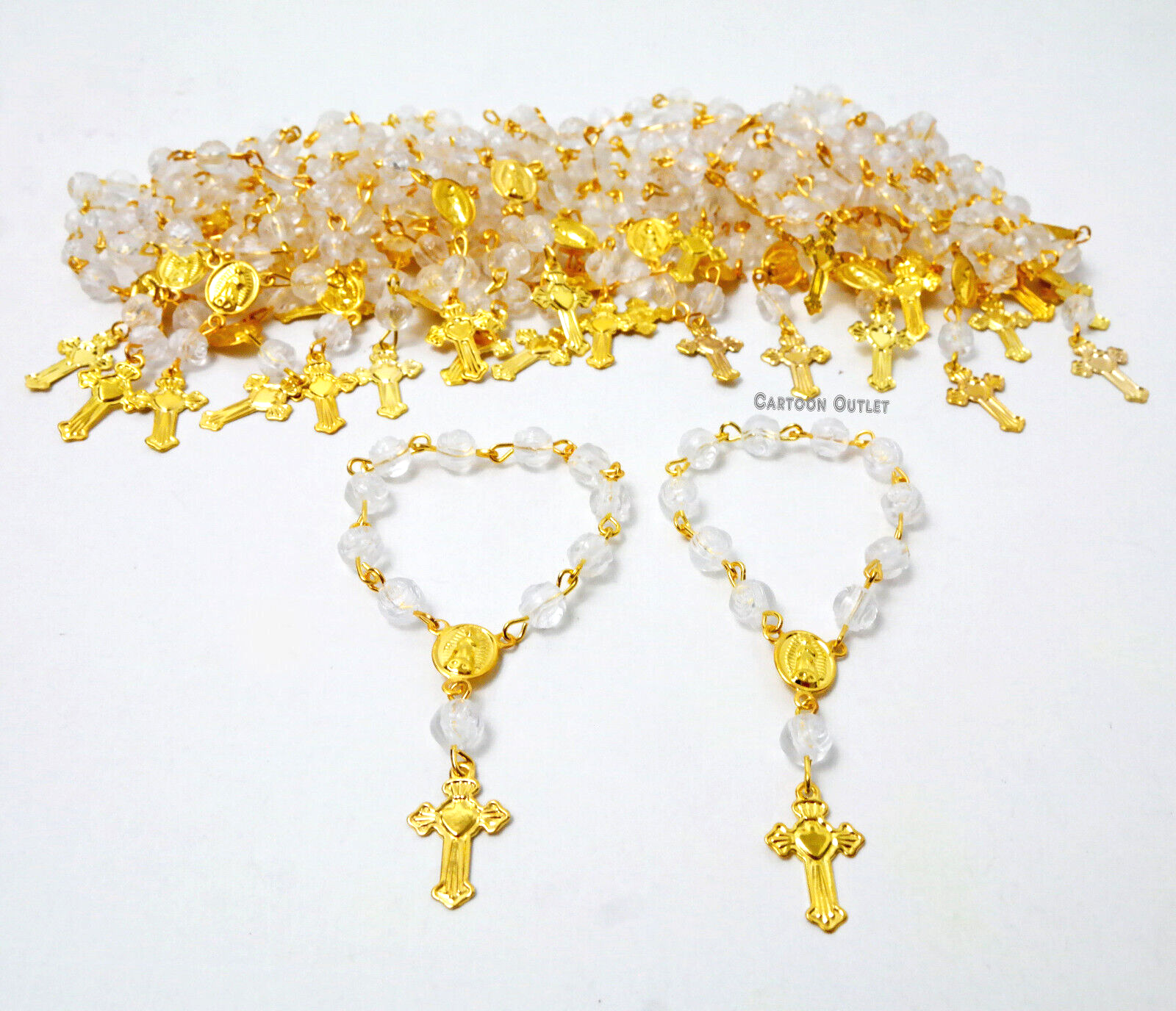 24 Baptism Mini Rosary Favors Communion Rosario Wedding Recuerdos Bautizo Boda