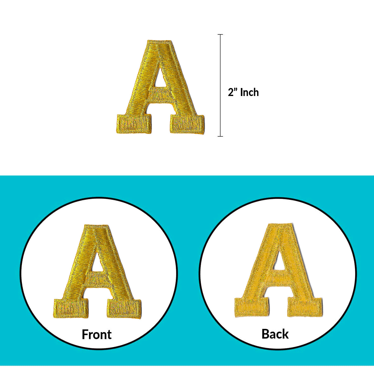 Iron on Letter Patches Embroidered 2" Block Letters - 3 Colors - USA Seller!