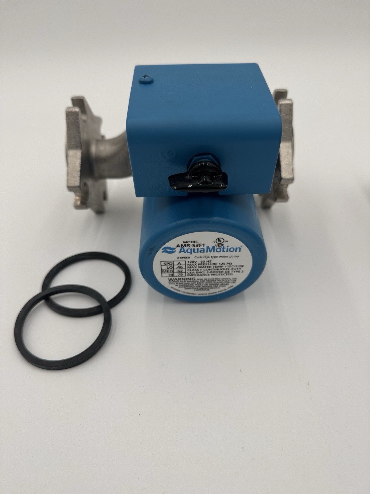 AquaMotion AMR-S3F1 Circulator Pump with Three Speed - Stainless Steel