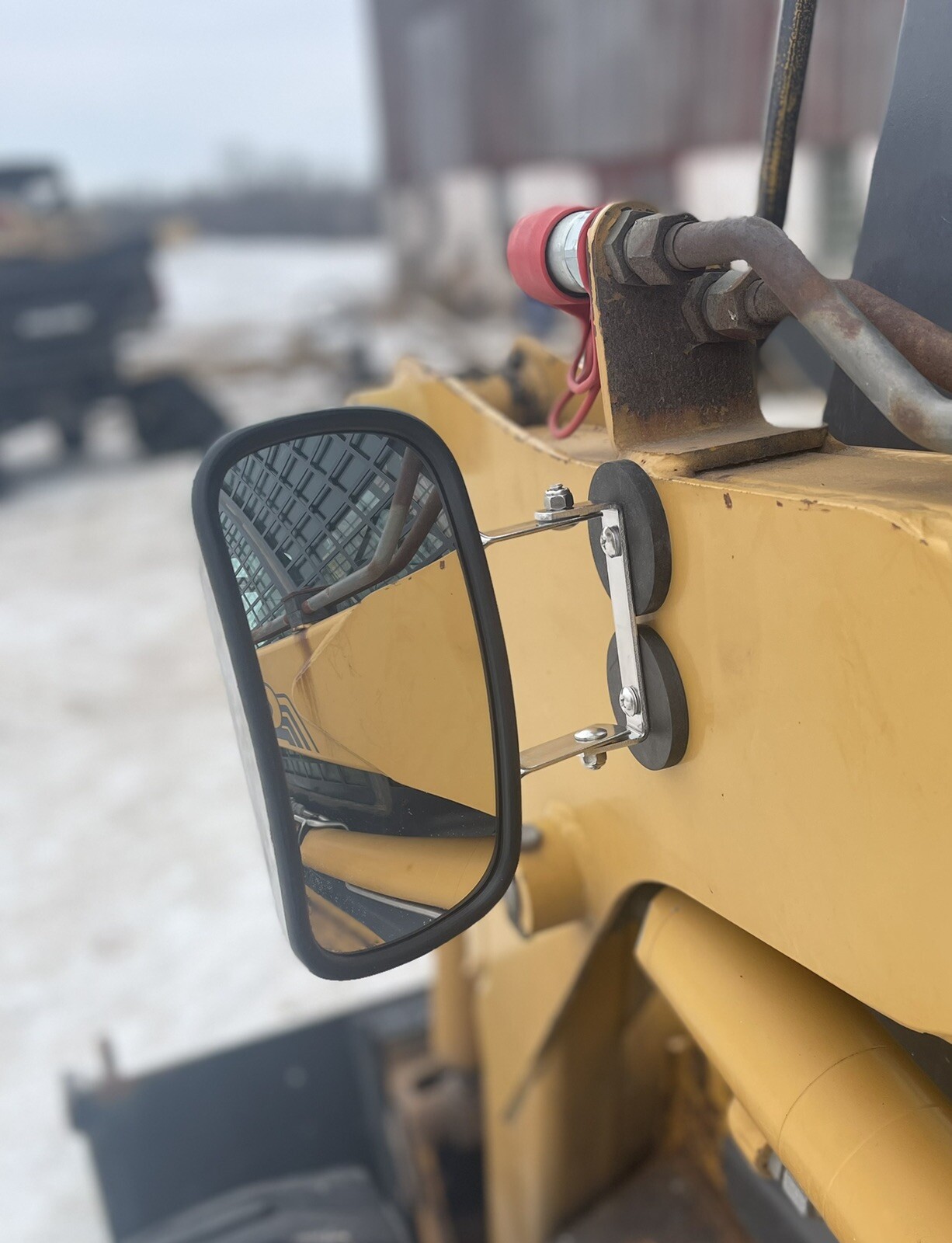 PREMIUM MAGNET MIRRORS Tractor/Skidsteer RUBBER COATED STAINLESS STEEL! kubota