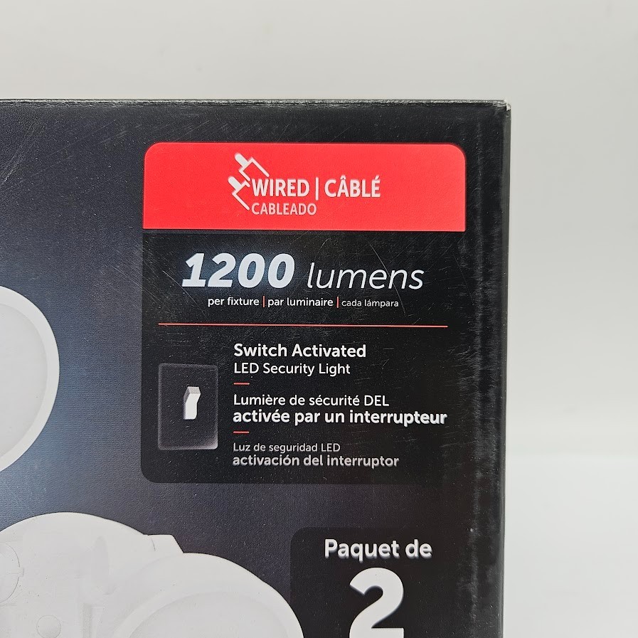 2 Pack Globe Electric 2-Head Integrated LED Security Flood Light 1200Lm 100W