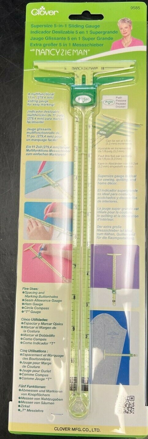Clover Supersize 5-In-1 Sliding Gauge By Nancy Zieman- 10", 9585