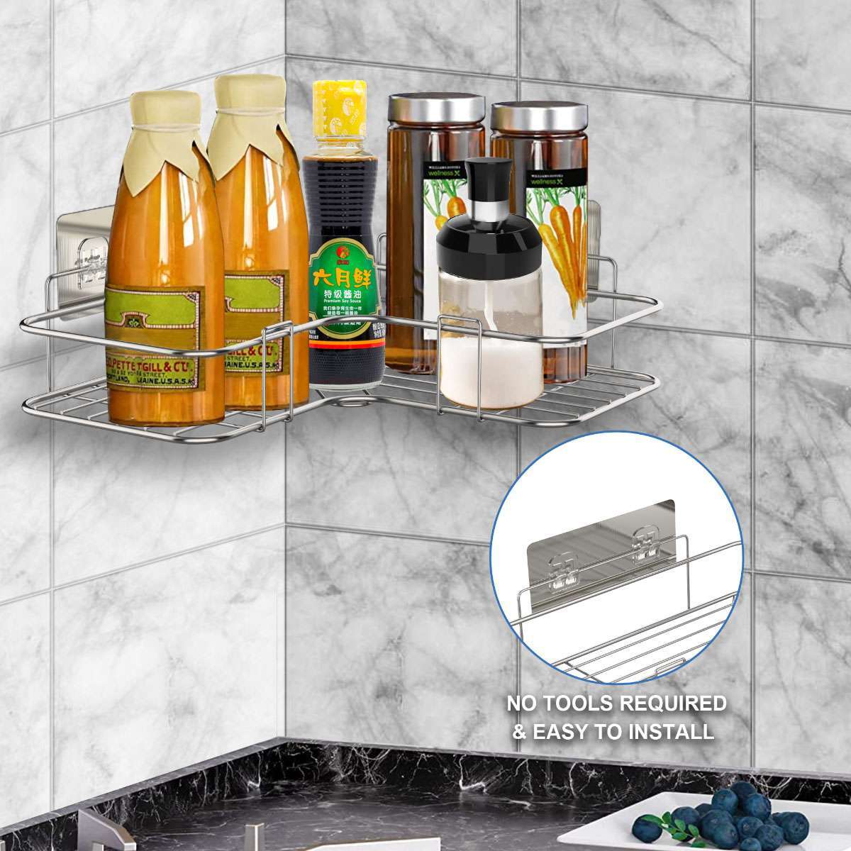 Shower Caddy Shelf Bathroom Corner Bath Storage Holder Organizer Triangular Rack