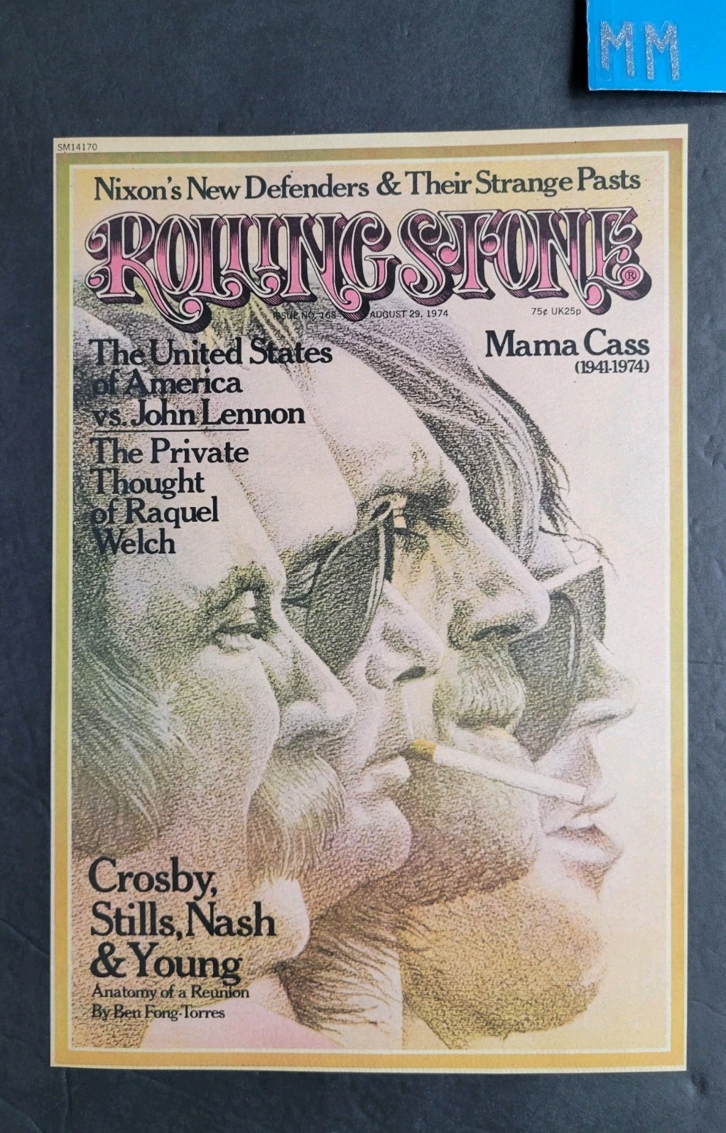 Crosby,Stills,Nash & Young Rolling Stone Magazine Cover ONLY!!! 1974
