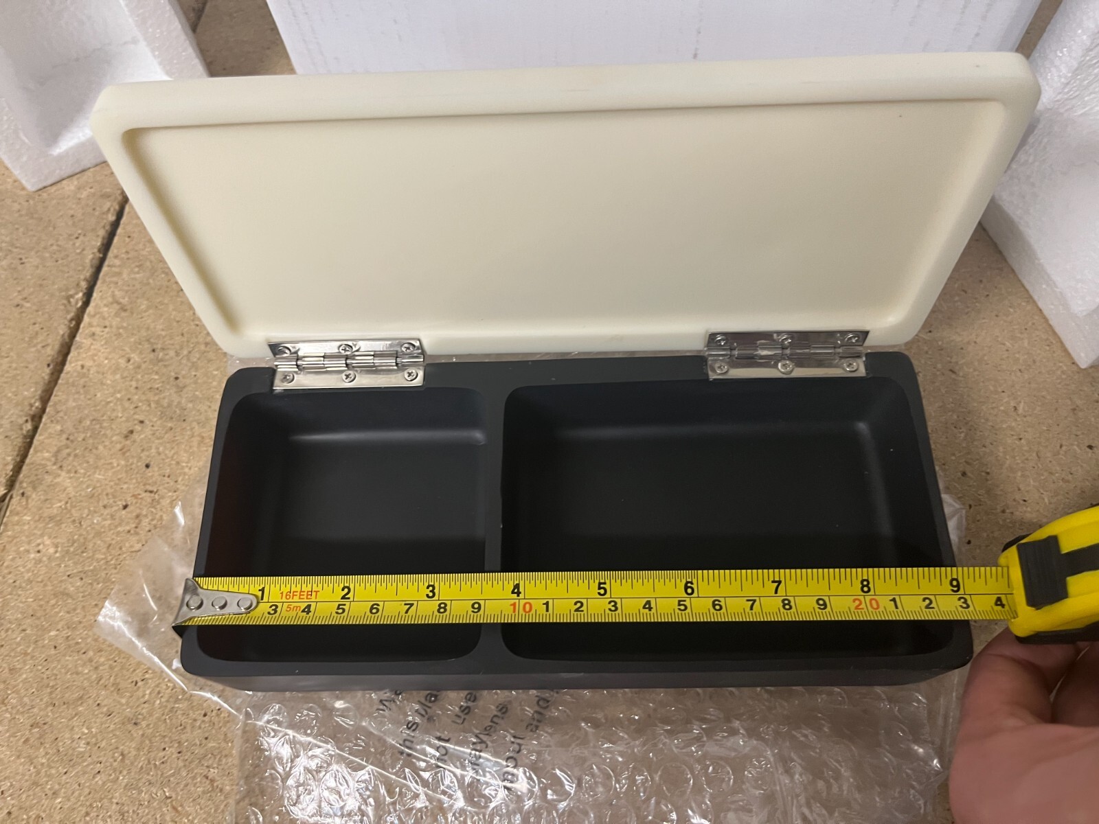 Restoration Hardware 2 Compartment Shower Vanity Storage Box Espresso/Cream C54