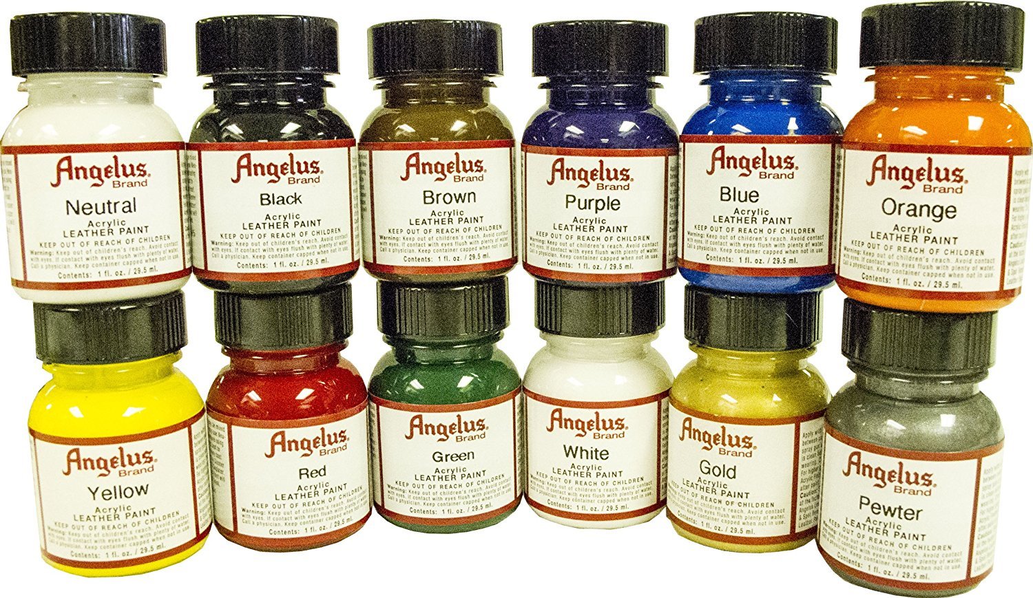 Angelus Original Leather Vinyl  Paint Starter Kit 12 Pack