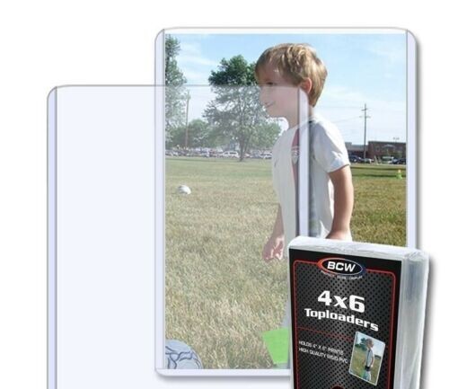 Case 500 BCW 4 x 6 Postcard /Photo Rigid Topload holders toploader 4x6 protector