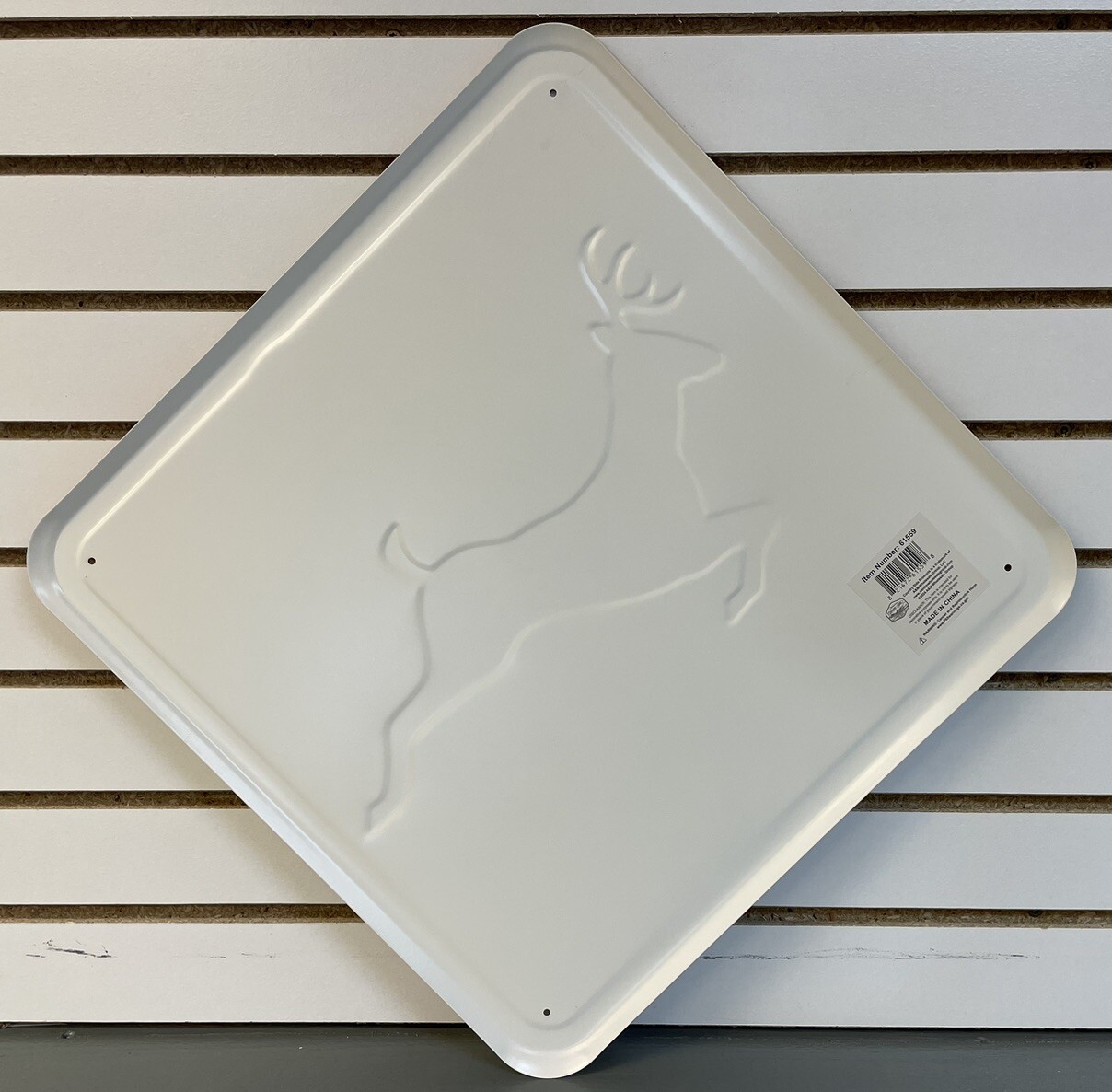 Distressed DEER CROSSING Metal Sign — Old Style, Hunting Cabin Wall Decor, 24”