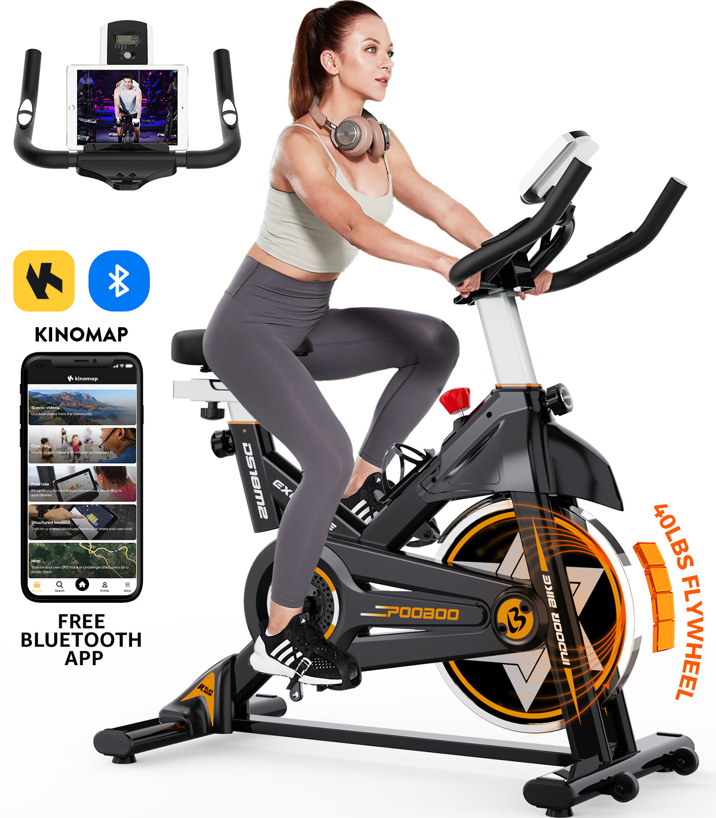 Fitness Exercise Bike Indoor Cycling Stationary Bicycle Home Gym Cardio Workout