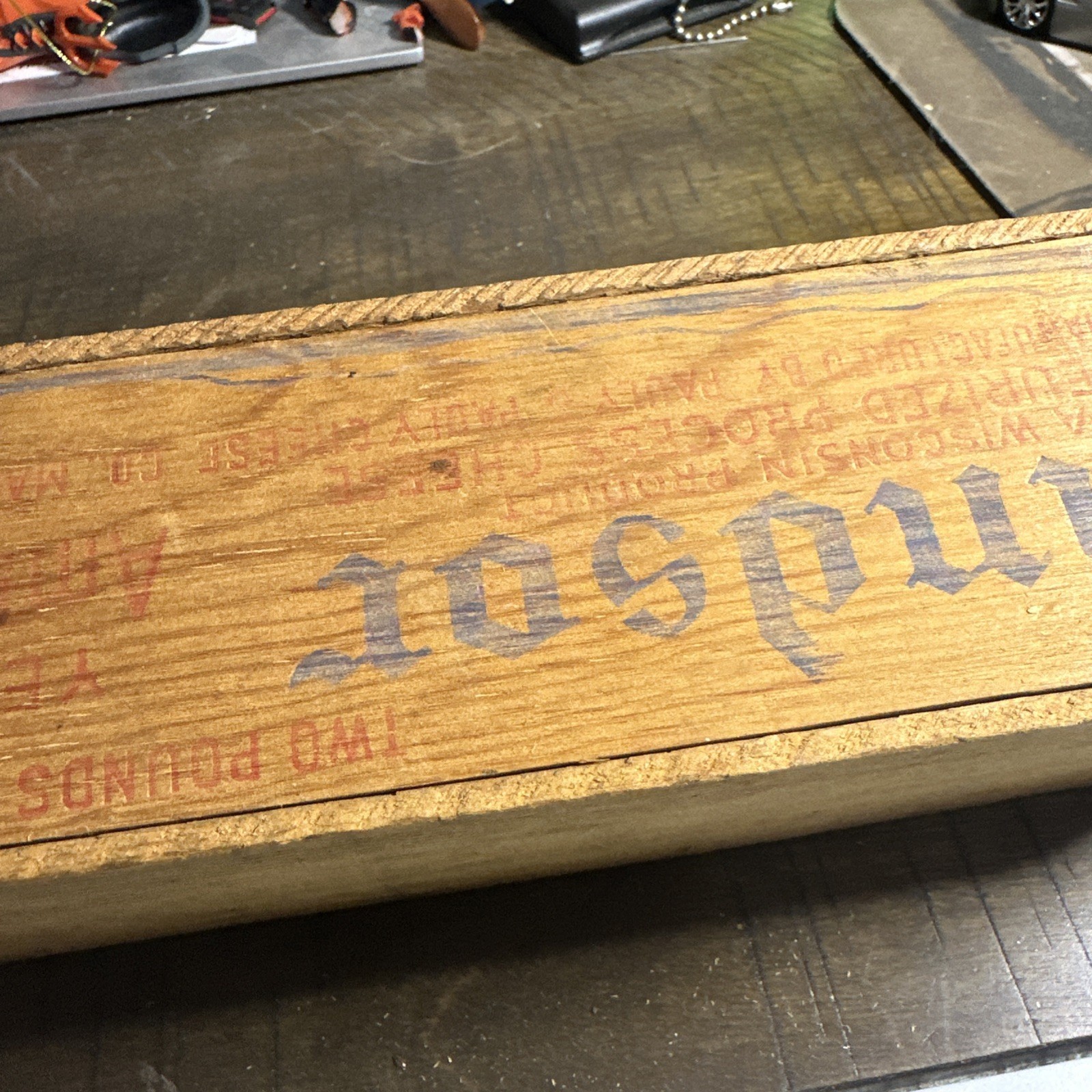 Vintage Windsor Club Two Pound Wood Cheese Box Manitowoc Wisconsin FREE SHIPPING